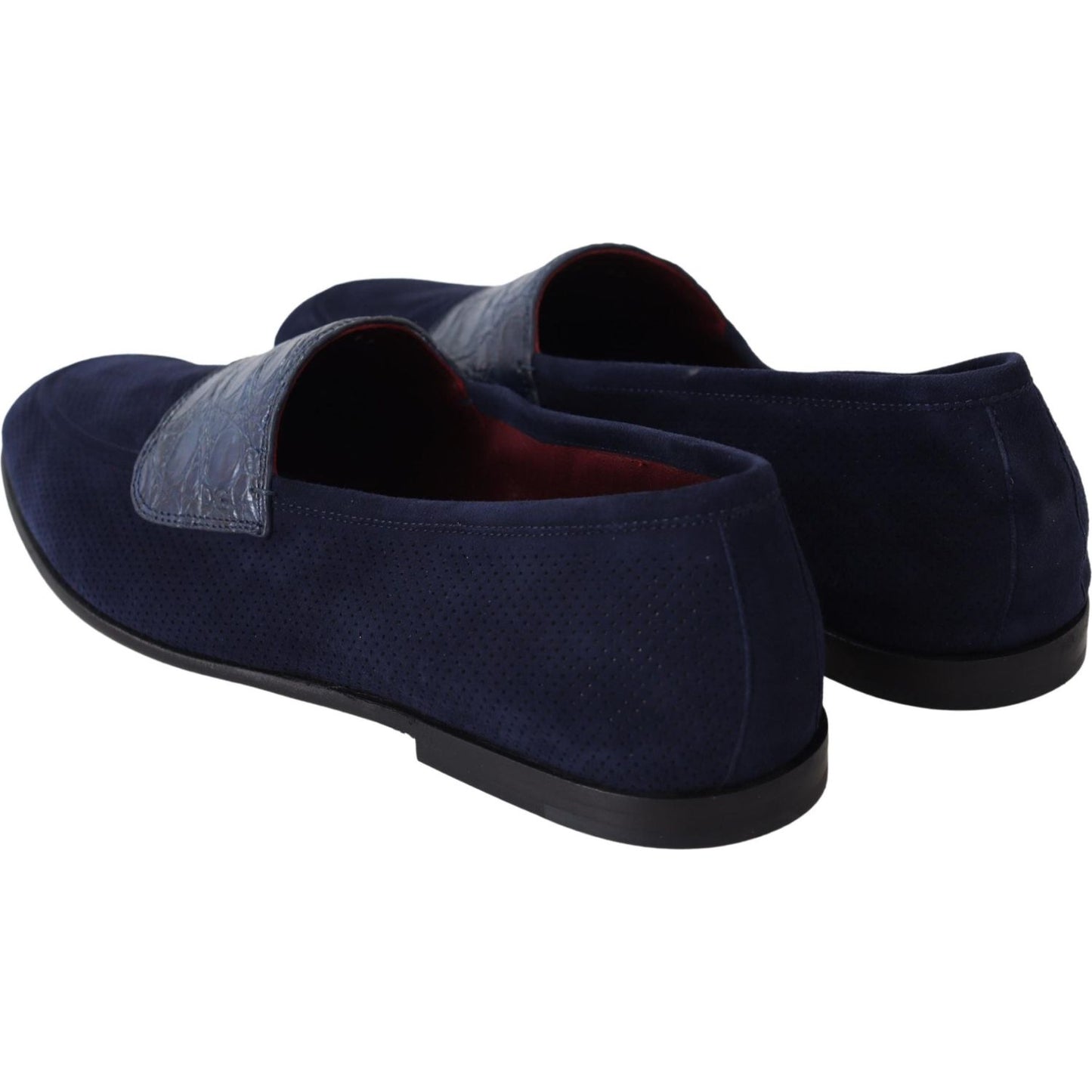 Dolce & Gabbana Elegant Blue Suede Leather Loafers Dolce & Gabbana Black