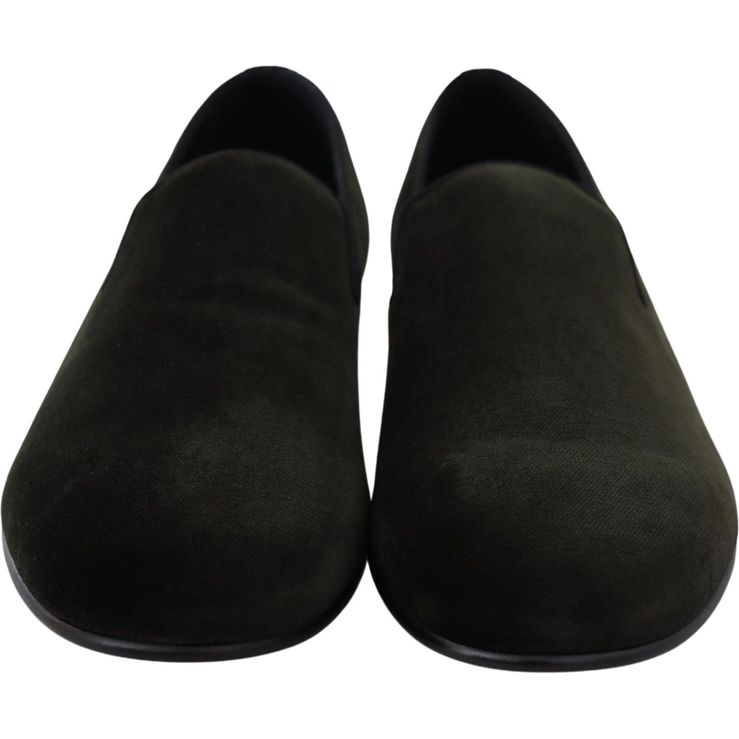 Dolce & Gabbana Elegant Green Velvet Loafers Dolce & Gabbana Black