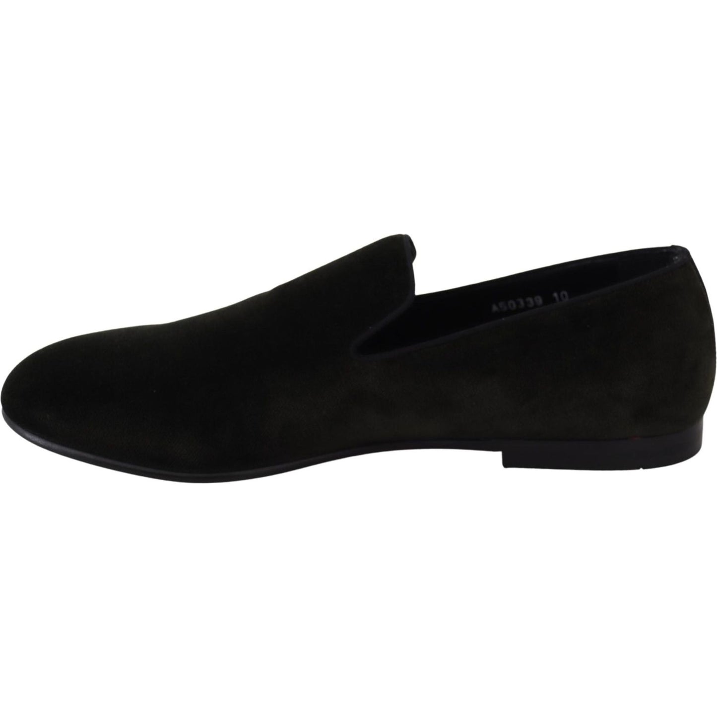 Dolce & Gabbana Elegant Green Velvet Loafers Dolce & Gabbana Black
