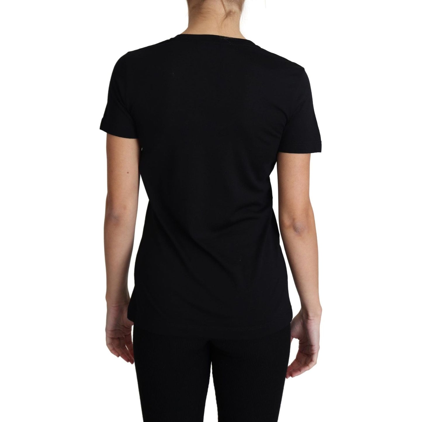 Dolce & Gabbana Black Wool Round Neck Short Sleeves T-shirt TSH5716-40