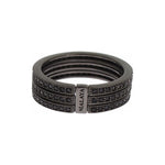 Nialaya Black CZ 925 Sterling Silver Womens Ring