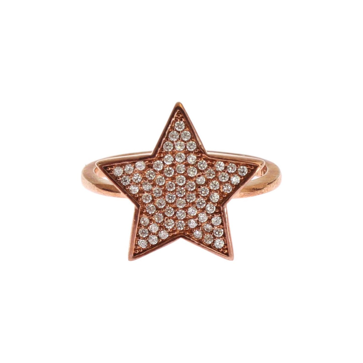 Nialaya Dazzling Pink Gold Plated Sterling Silver CZ Ring Ring Nialaya Rosy Brown