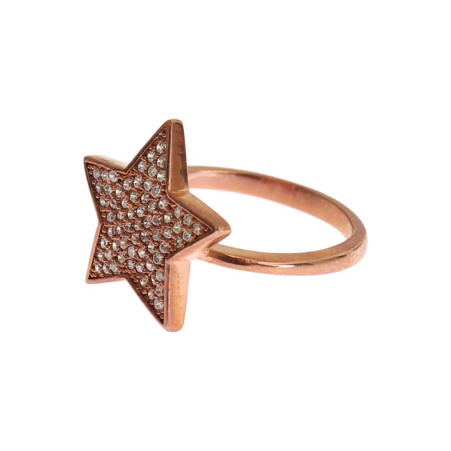 Nialaya Dazzling Pink Gold Plated Sterling Silver CZ Ring Ring Nialaya Rosy Brown