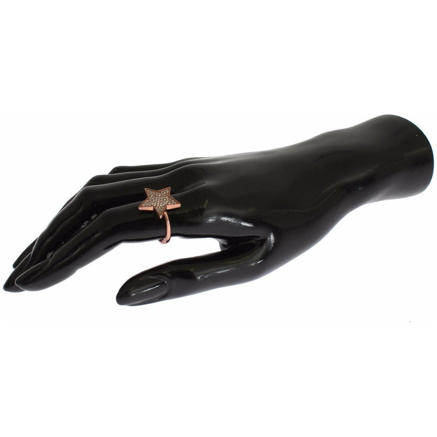 Nialaya Dazzling Pink Gold Plated Sterling Silver CZ Ring Ring Nialaya Dark Slate Gray