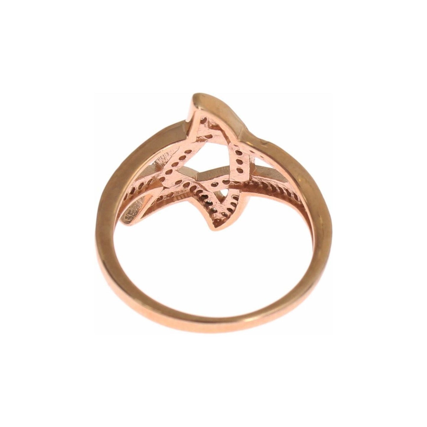 Nialaya Pink Gold Plated Silver CZ Crystal Ring Ring Nialaya Rosy Brown