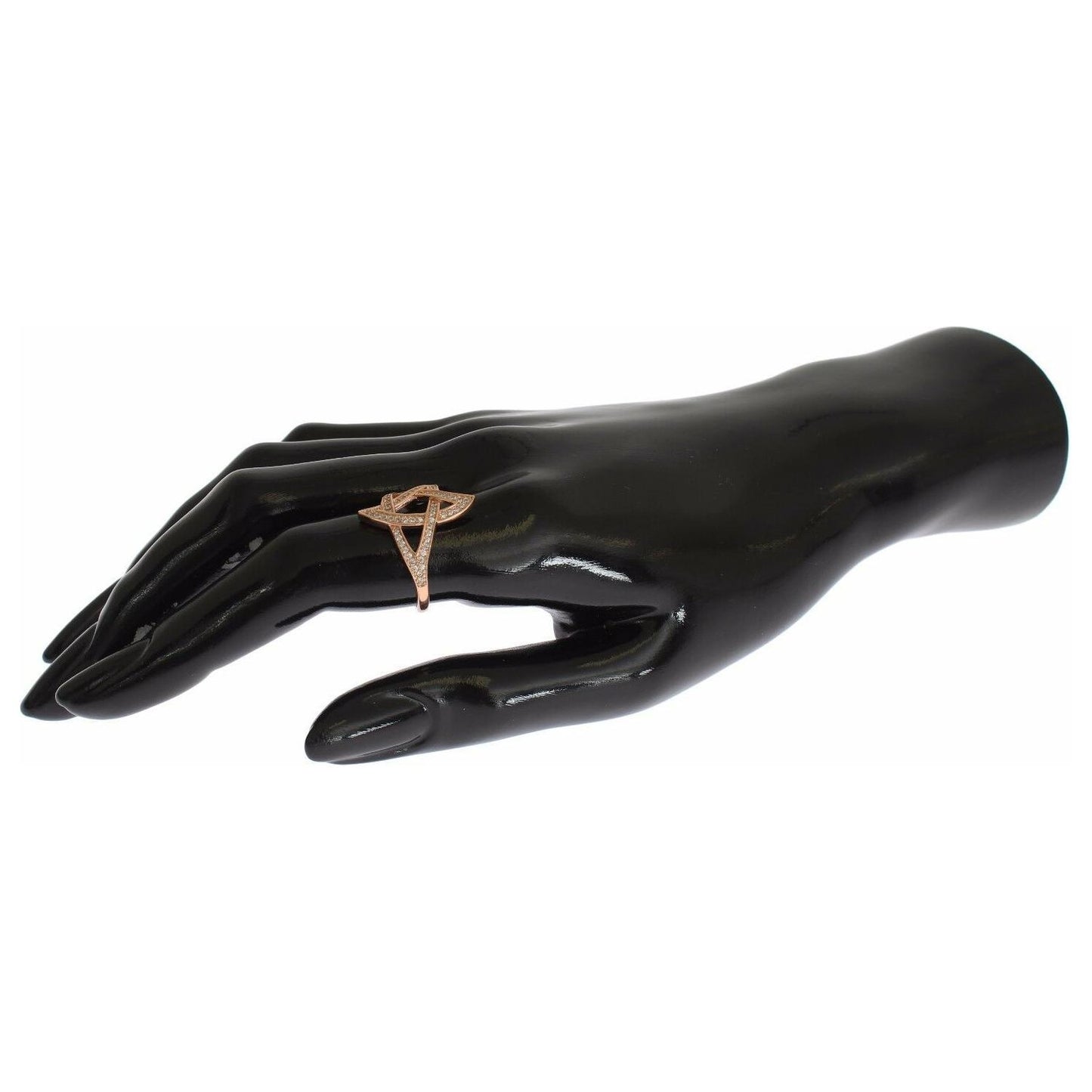 Nialaya Pink Gold Plated Silver CZ Crystal Ring Ring Nialaya Dark Slate Gray