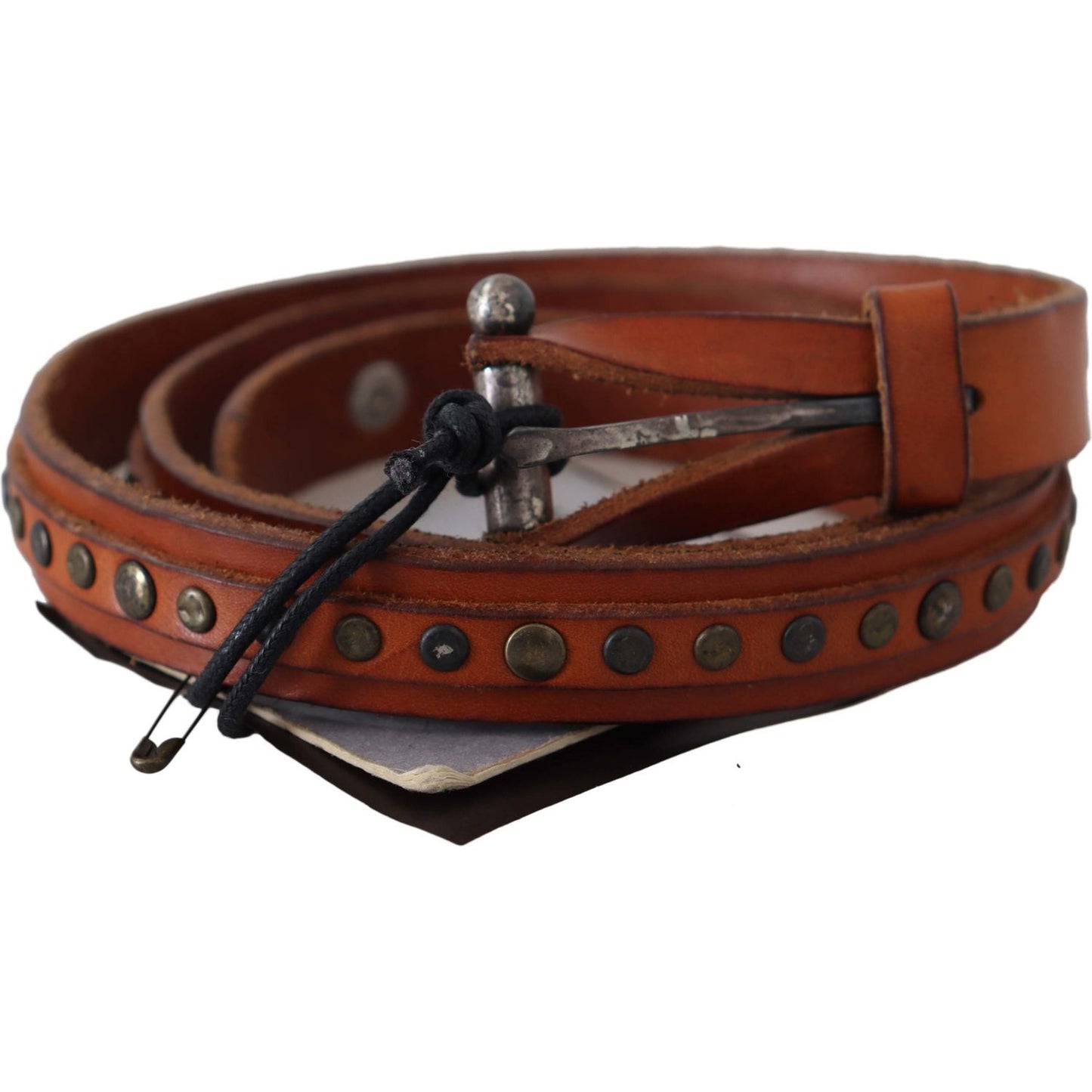 Scervino Street Elegant Leather Waist Belt in Brown Belt Scervino Street Dark Slate Gray