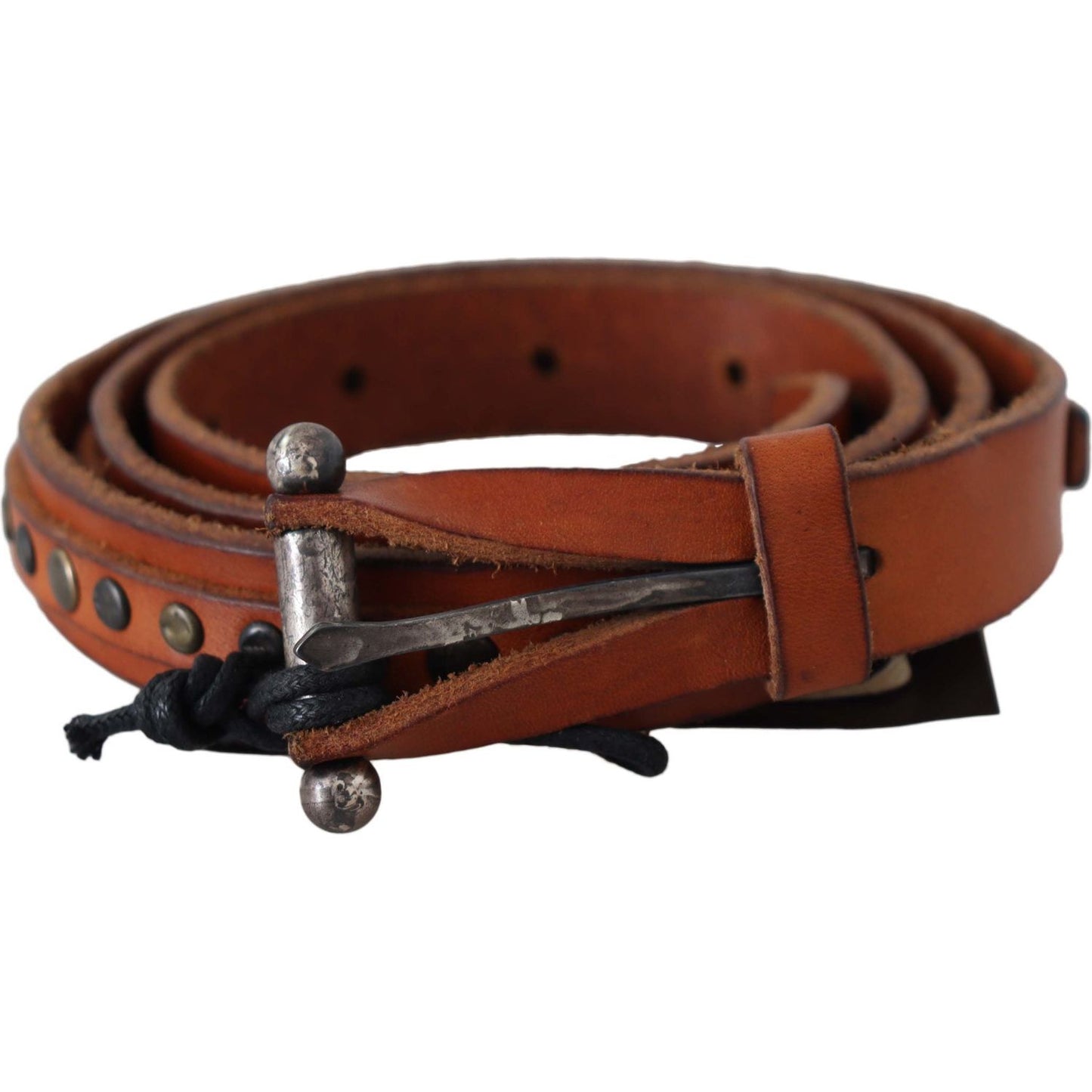 Scervino Street Elegant Leather Waist Belt in Brown Belt Scervino Street Saddle Brown