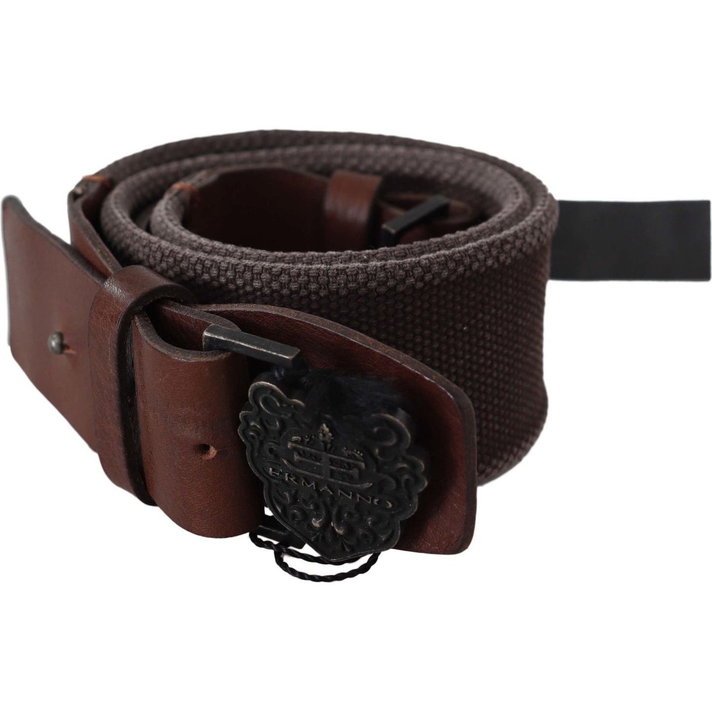 Ermanno Scervino Classic Dark Brown Leather Belt with Logo Buckle Belt Ermanno Scervino Dark Slate Gray