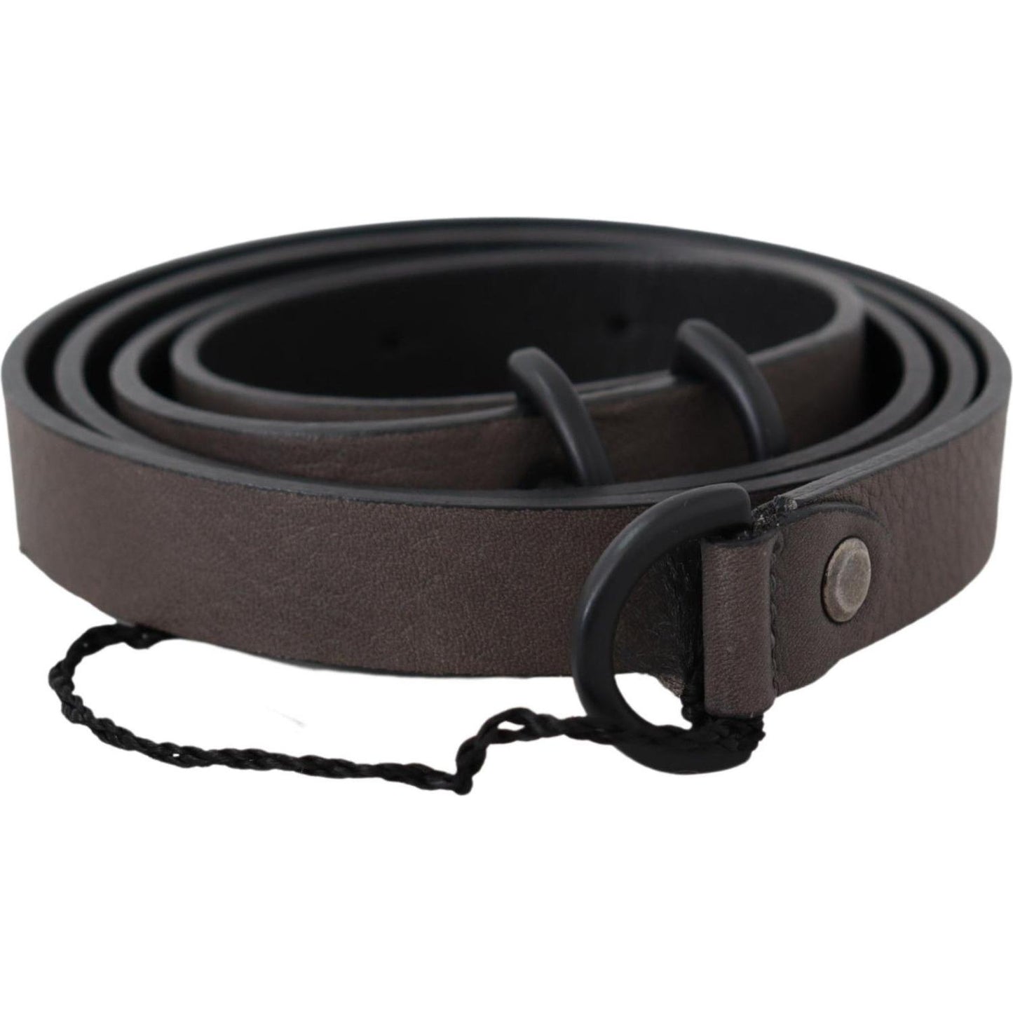 Costume National Elegant Dark Brown Leather Belt Belt Costume National Dark Slate Gray