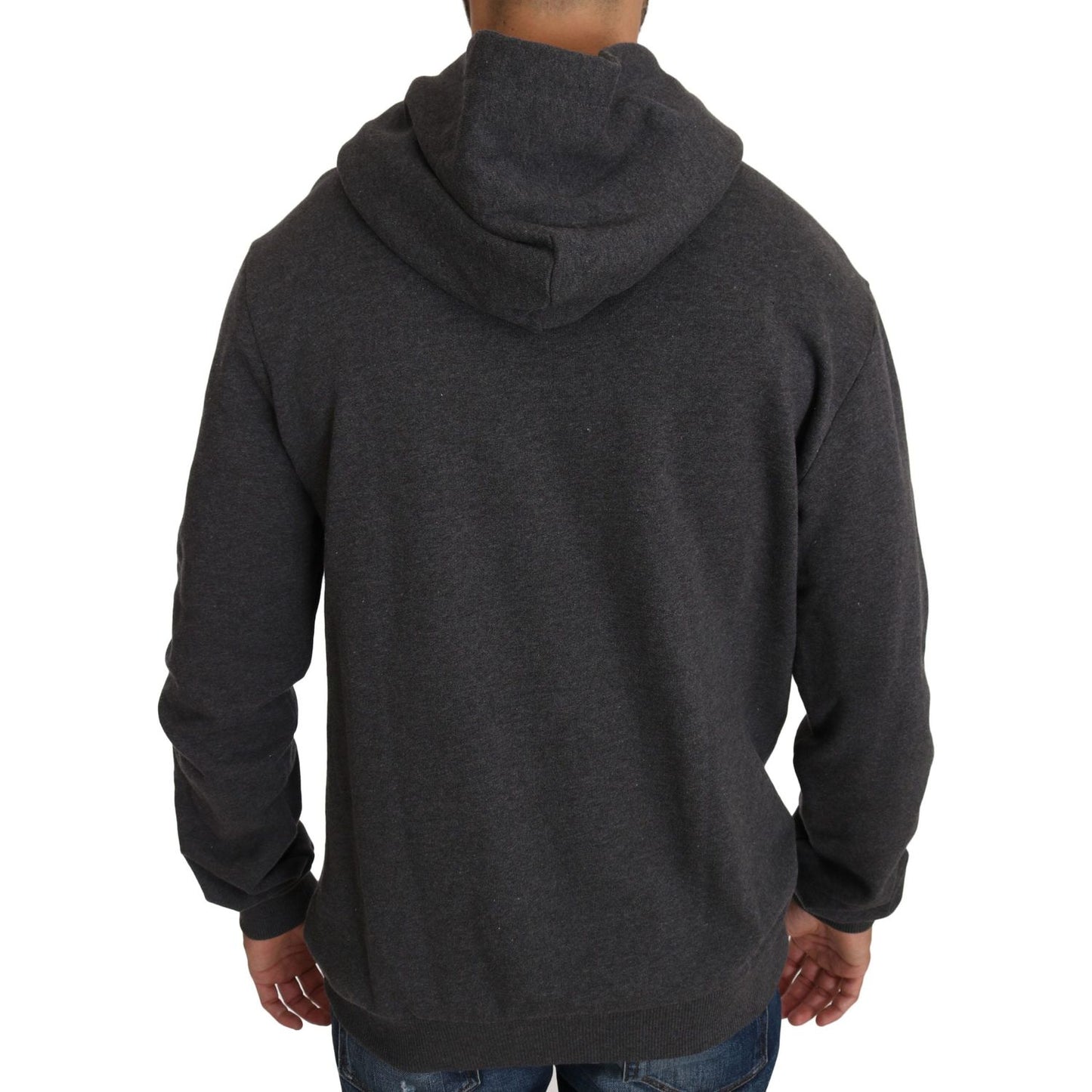 Dolce & Gabbana Gray Crystal Heart Gun Motif Sweater Dolce & Gabbana Dark Slate Gray