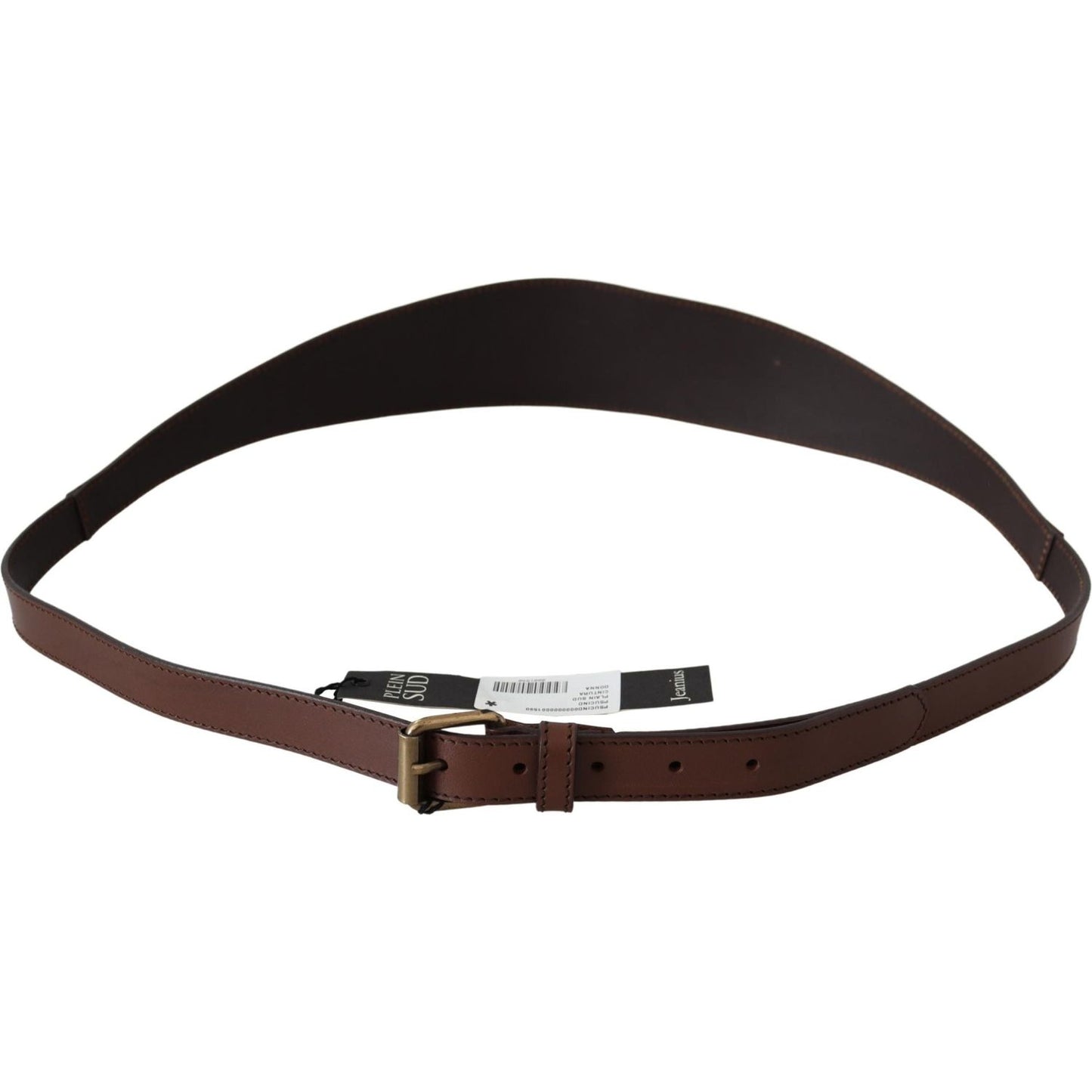 PLEIN SUD Elegant Rustic Gold-Tone Leather Belt PLEIN SUD Dark Slate Gray