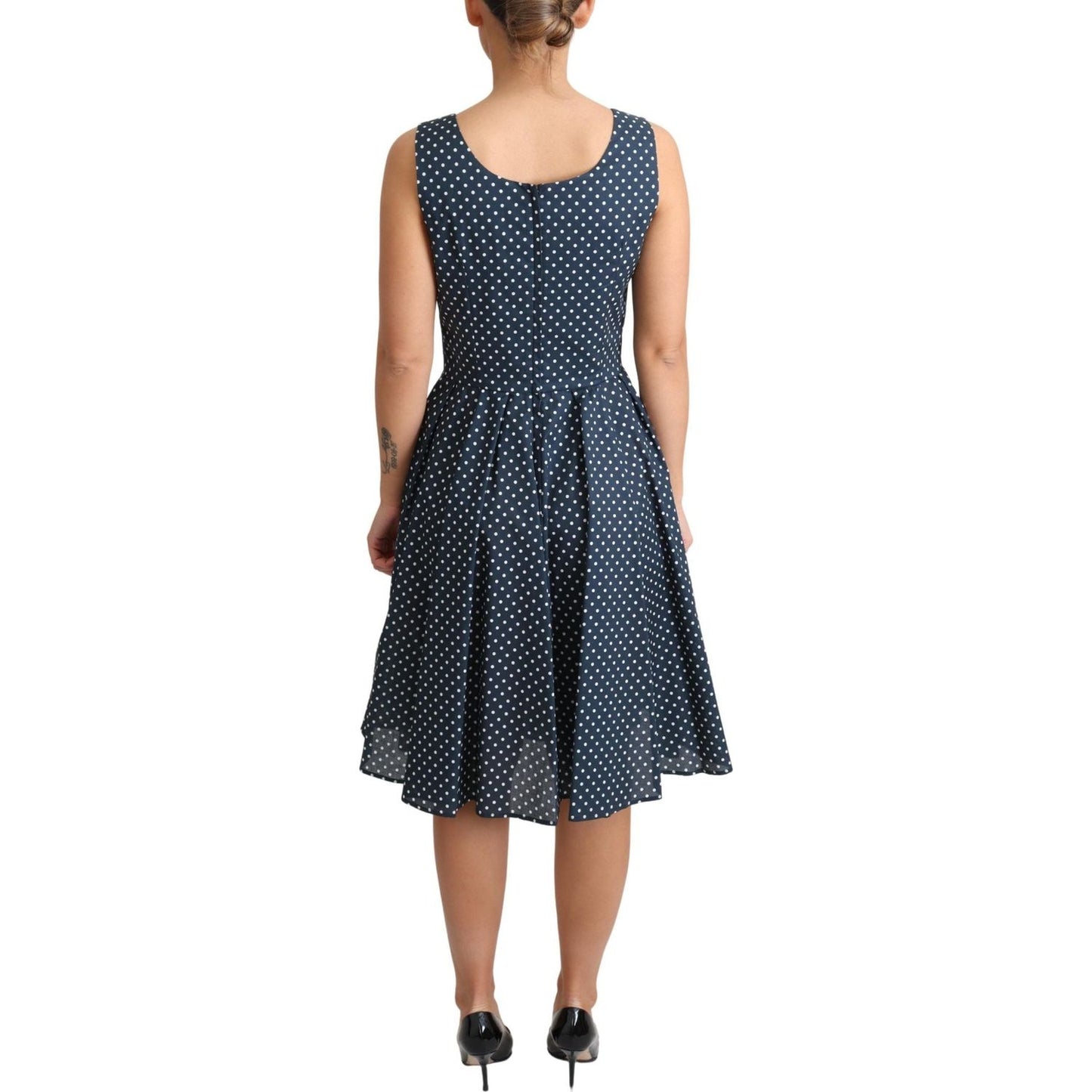 Dolce & Gabbana Polka Dot Sleeveless A-Line Dress Dolce & Gabbana Tan