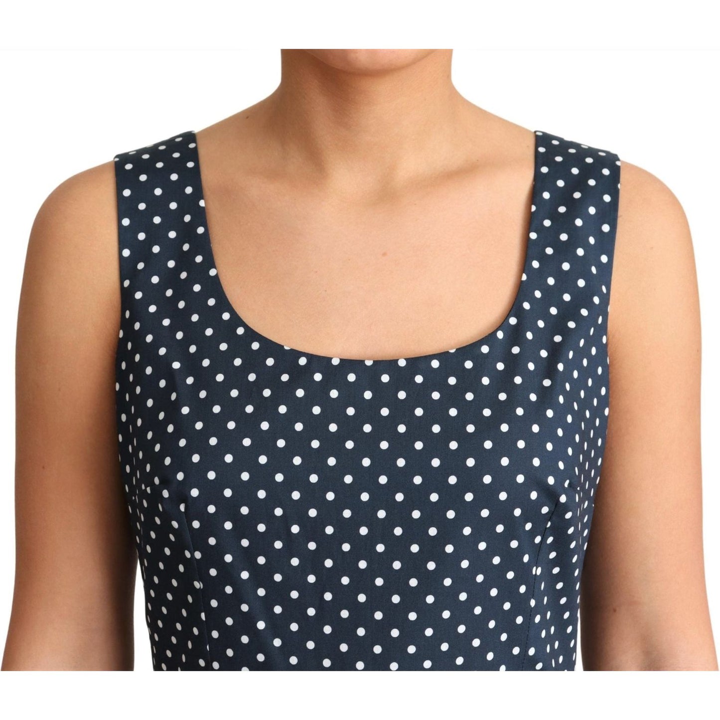 Dolce & Gabbana Polka Dot Sleeveless A-Line Dress Dolce & Gabbana Dark Slate Gray