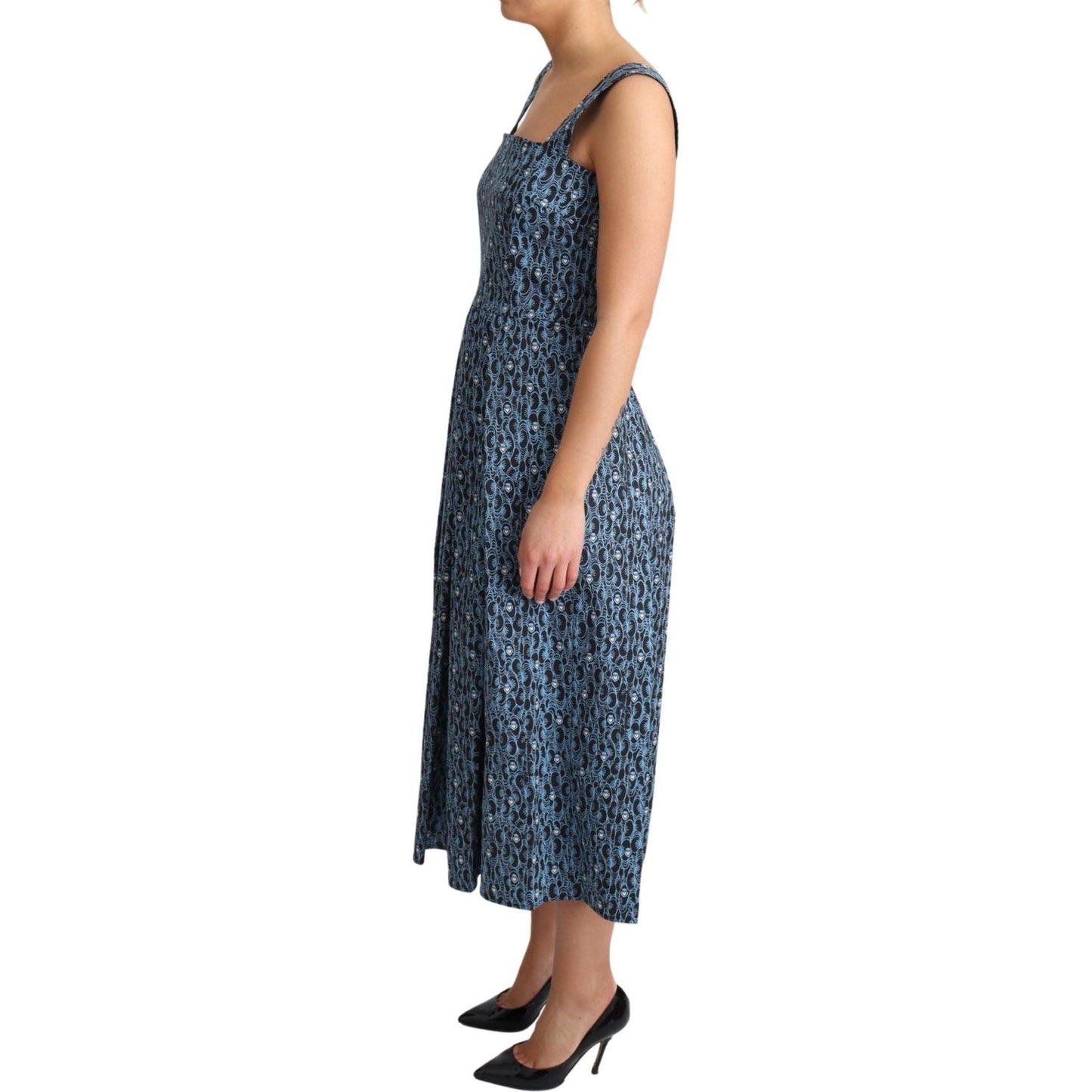 Dolce & Gabbana Elegant Sleeveless A-line Blue Heart Dress Dolce & Gabbana Dark Slate Gray