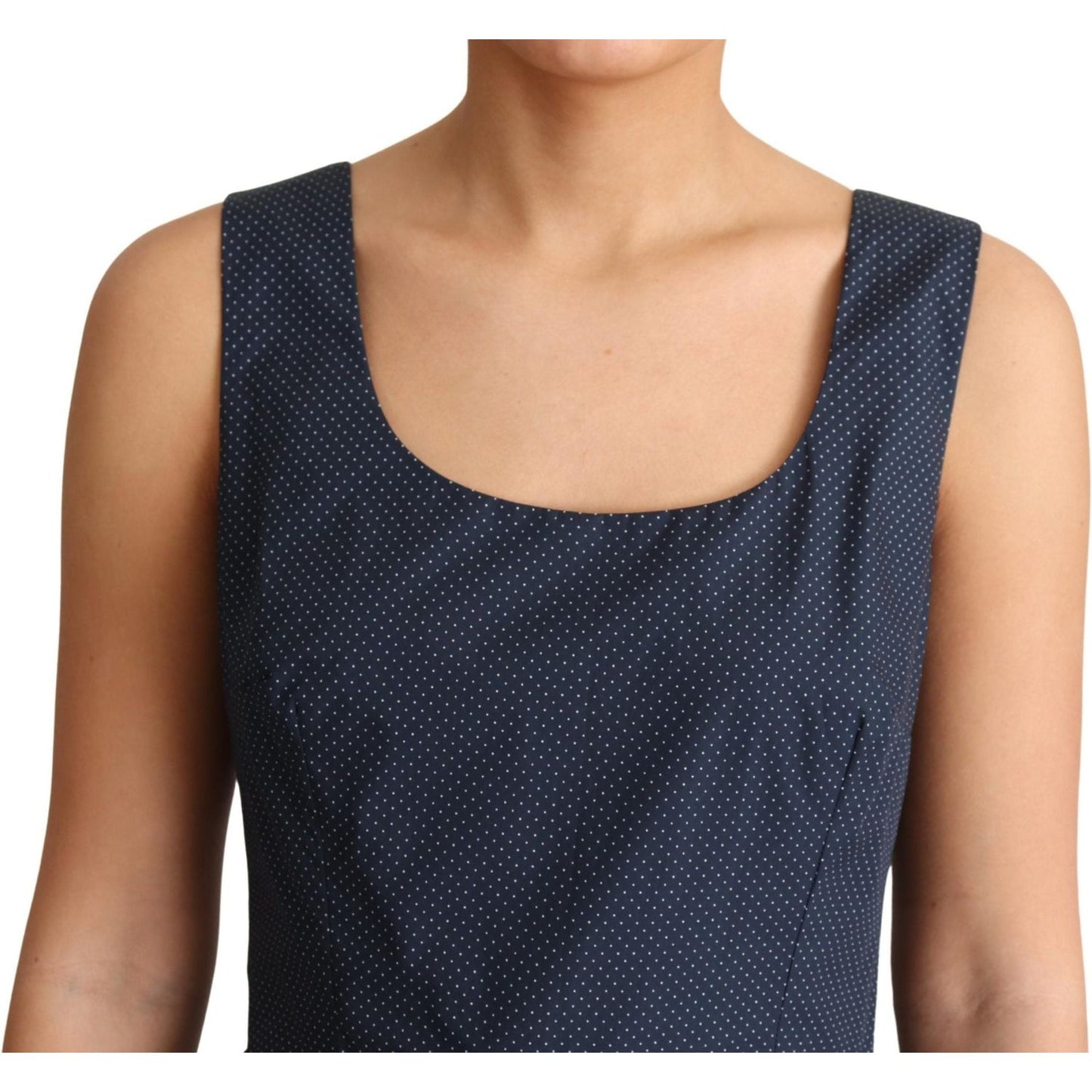 Dolce & Gabbana Elegant Polka-Dotted Blue A-Line Dress Dolce & Gabbana Dark Slate Gray