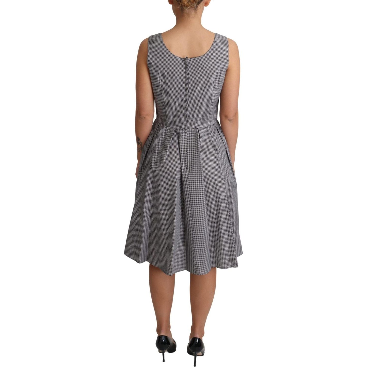 Dolce & Gabbana Sleeveless Geometric A-Line Dress Dolce & Gabbana Dim Gray