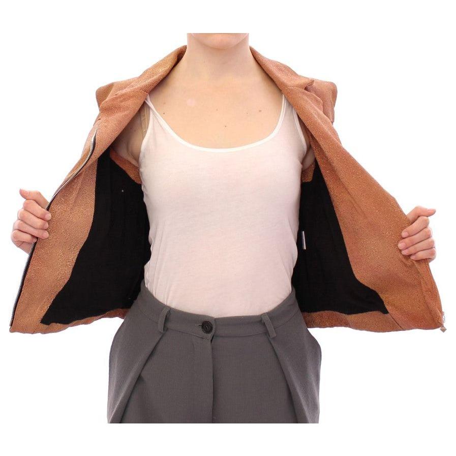 La Maison du Couturier Sleeveless Leather Couture Vest in Rich Brown Coats & Jackets La Maison du Couturier Dark Slate Gray