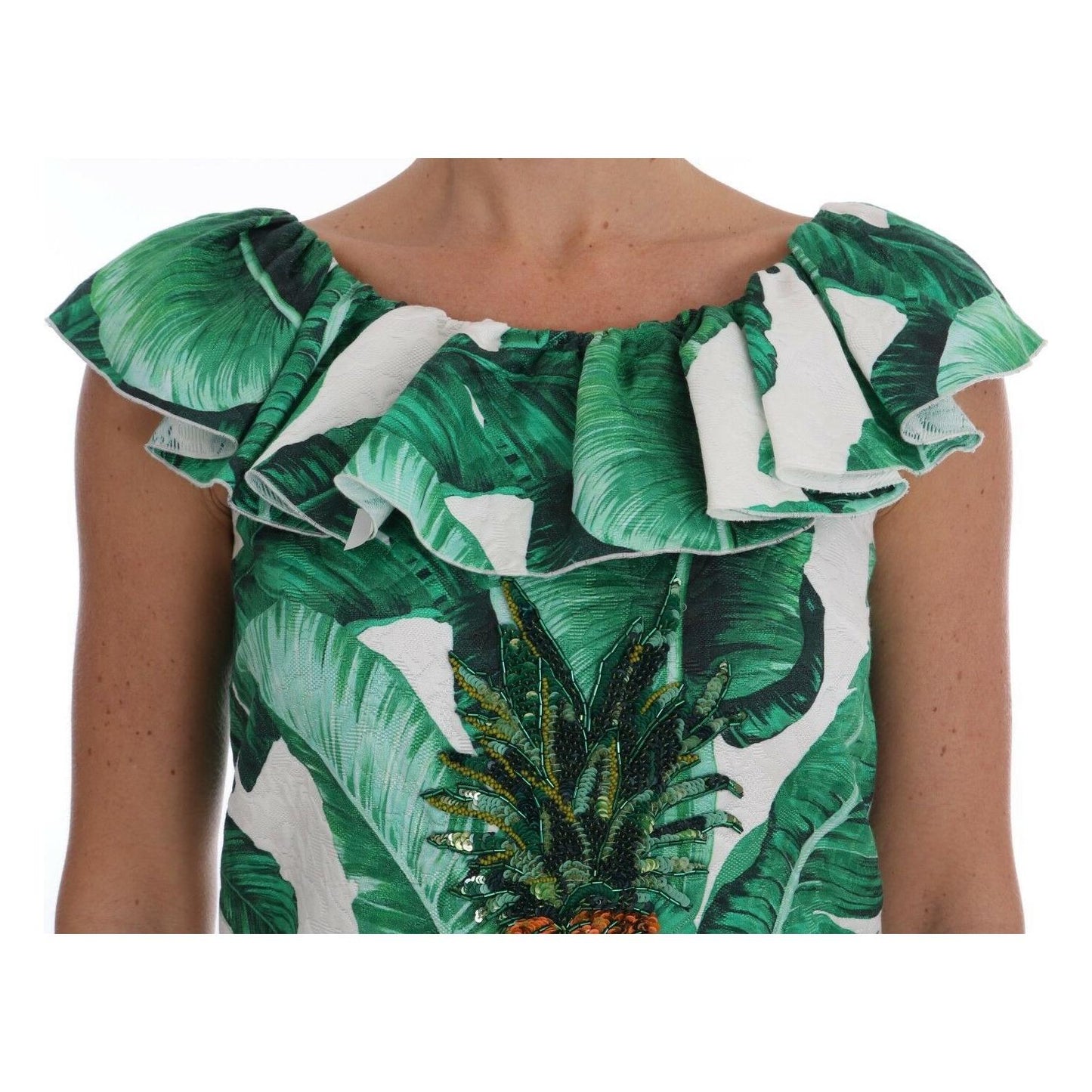 Dolce & Gabbana Elegant Sequined Pineapple Blouse Dolce & Gabbana Dark Slate Gray