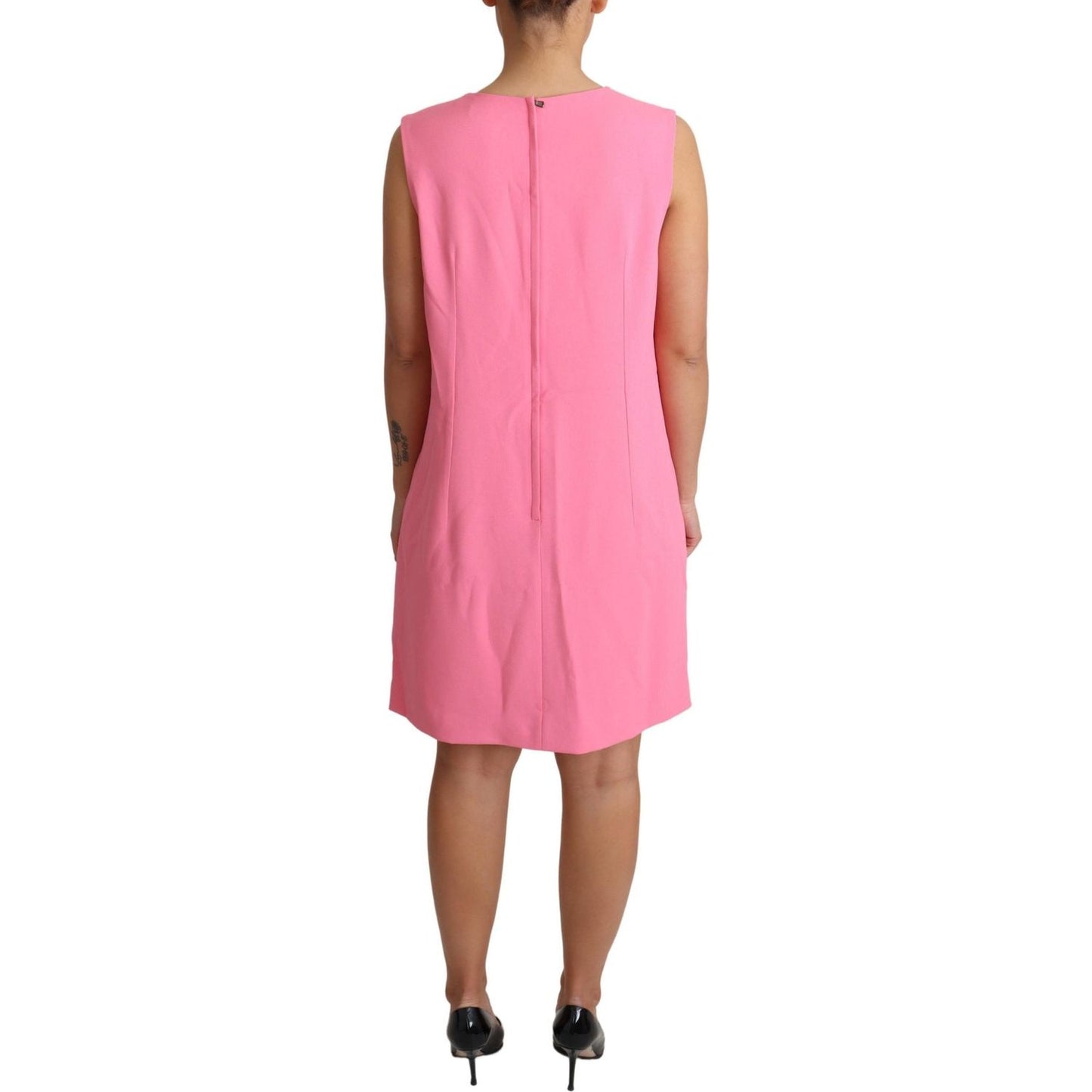Dolce & Gabbana Elegant Pink Shift Knee Length Dress Dolce & Gabbana Pale Violet Red