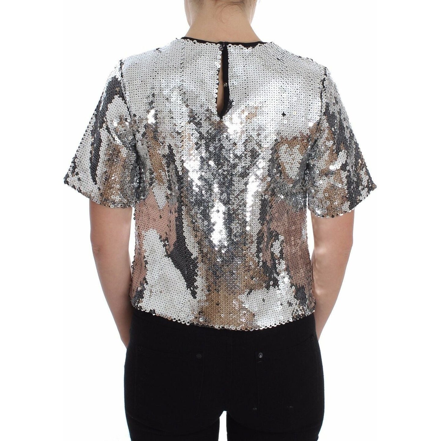 Dolce & Gabbana Sequined Elegance Blouse Dolce & Gabbana Dark Gray