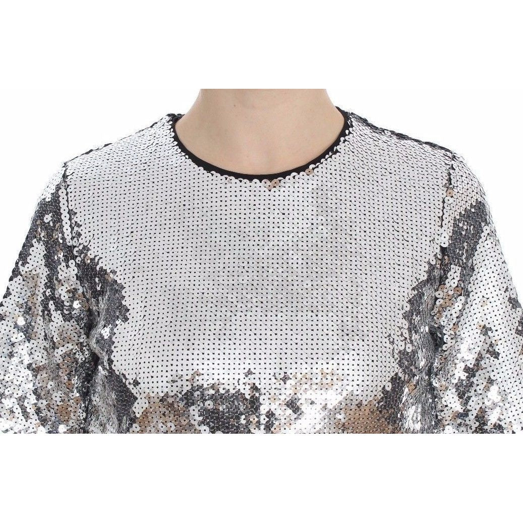 Dolce & Gabbana Sequined Elegance Blouse Dolce & Gabbana Light Gray