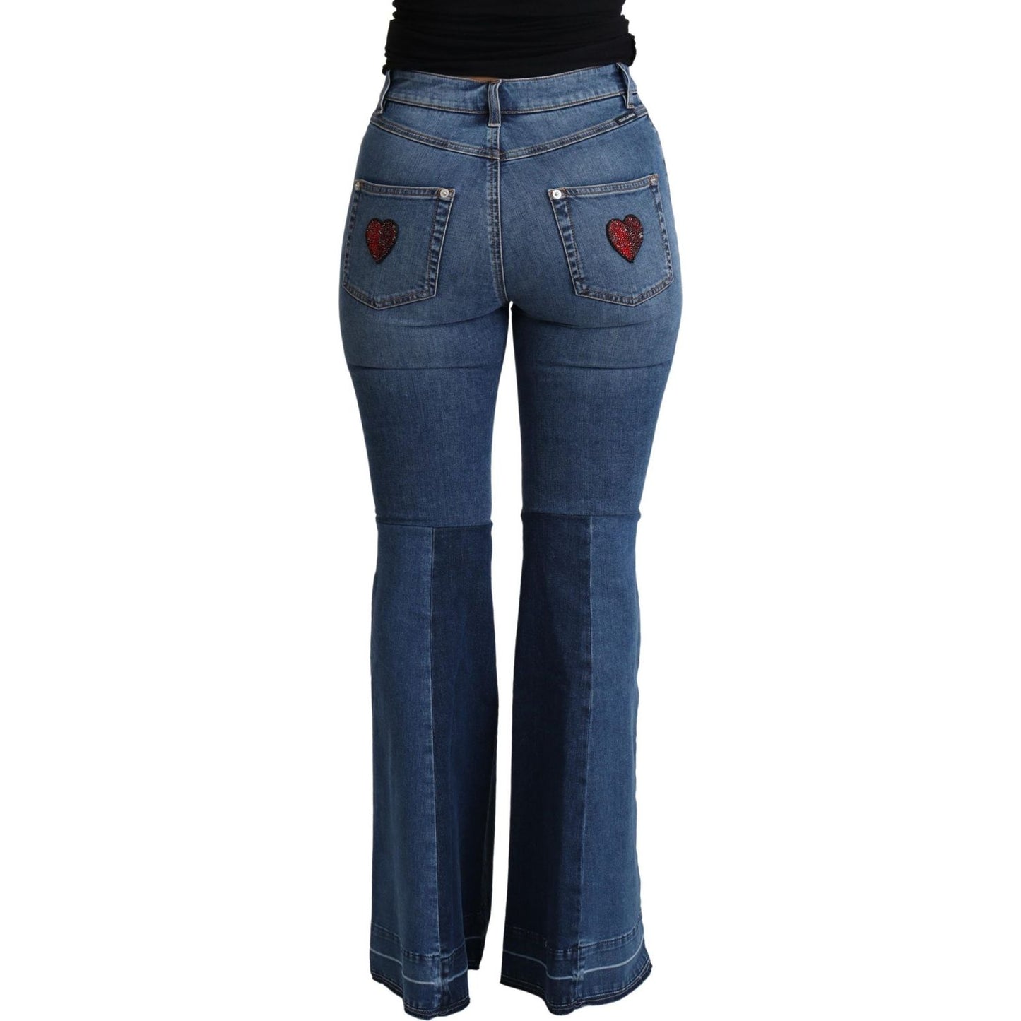 Dolce & Gabbana Elegant Boot Cut Denim Jeans with Amore Patch Dolce & Gabbana Dark Slate Gray