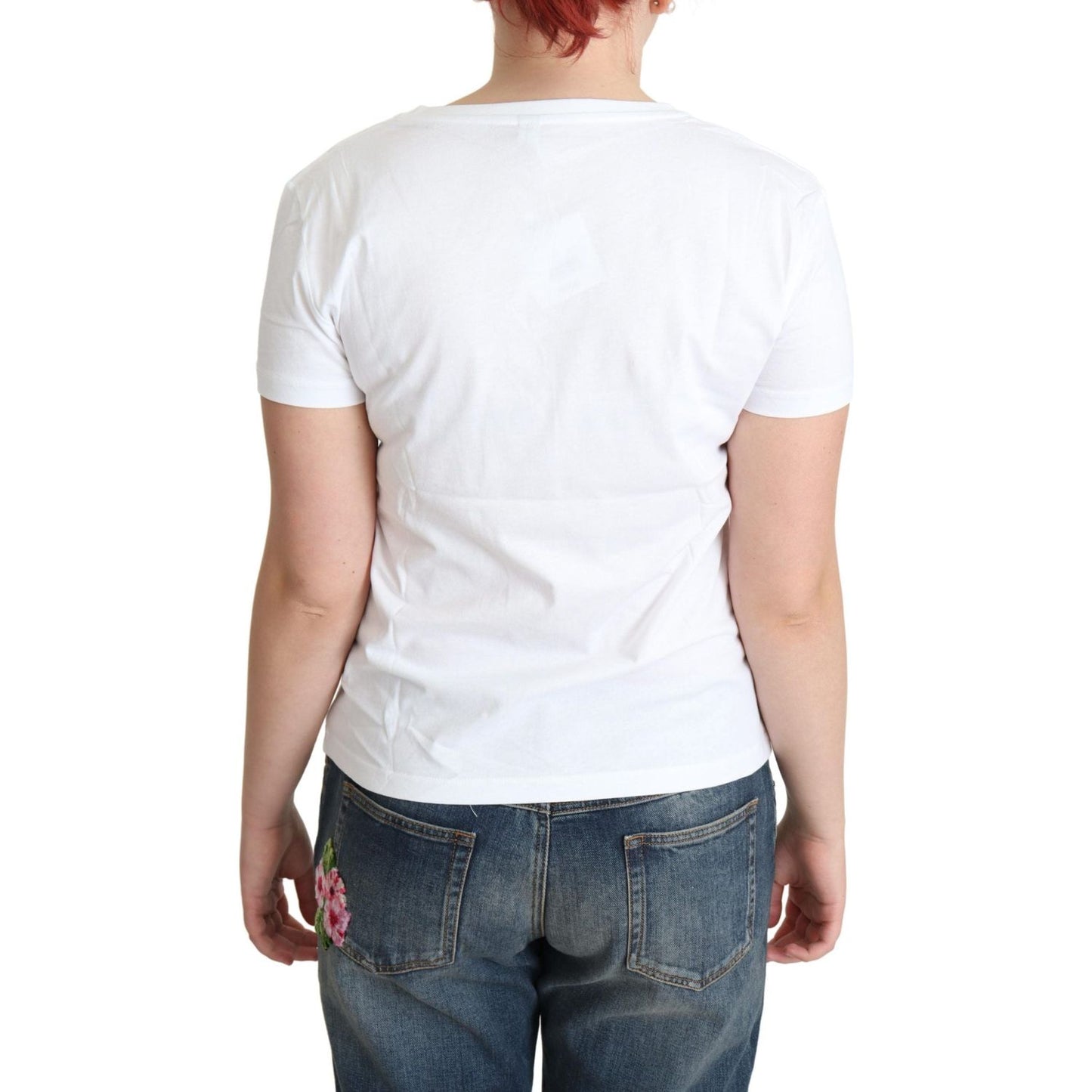 Moschino Chic Cotton Round Neck Tee with Playful Print Moschino Dark Slate Gray