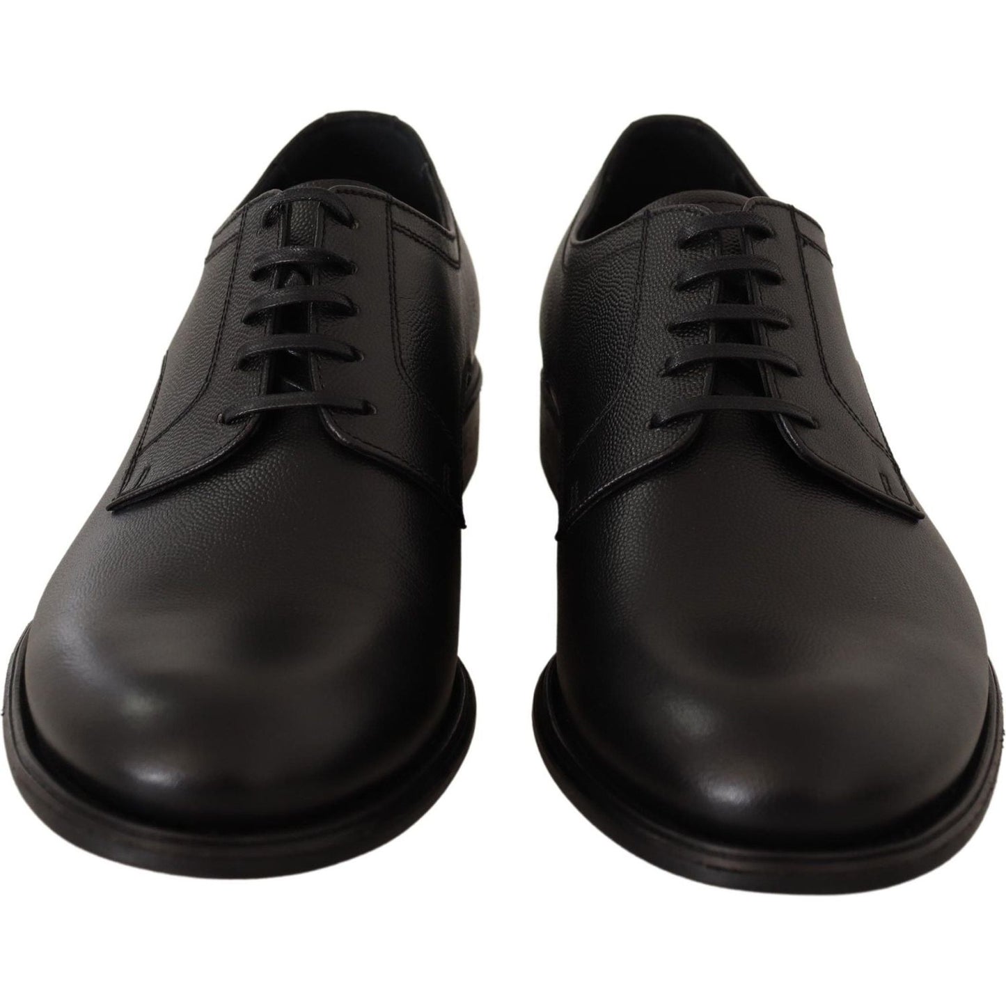 Dolce & Gabbana Elegant Black Leather Derby Shoes Dolce & Gabbana Black