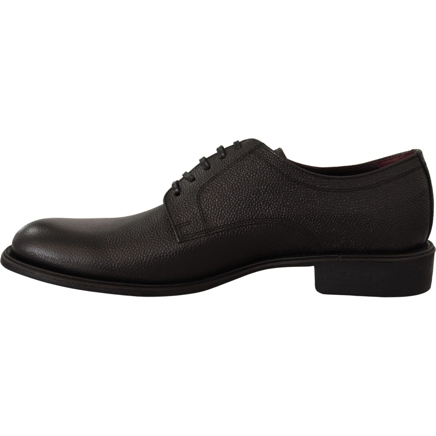Dolce & Gabbana Elegant Black Leather Derby Dress Shoes Dolce & Gabbana Black