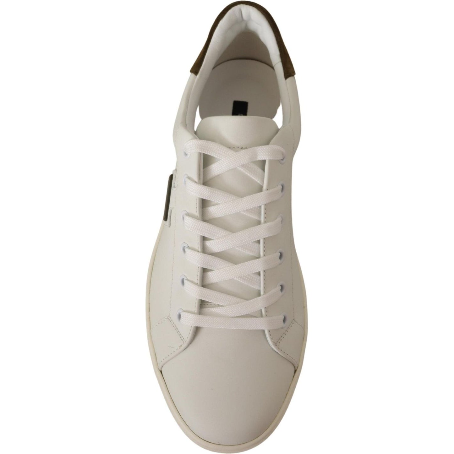 Dolce & Gabbana Chic White Leather Sneakers for Men Dolce & Gabbana Dark Gray
