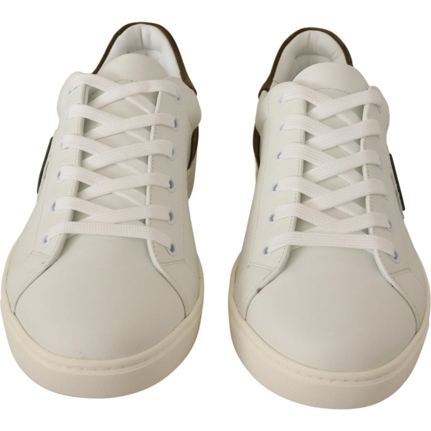 Dolce & Gabbana Chic White Leather Sneakers for Men Dolce & Gabbana Gray