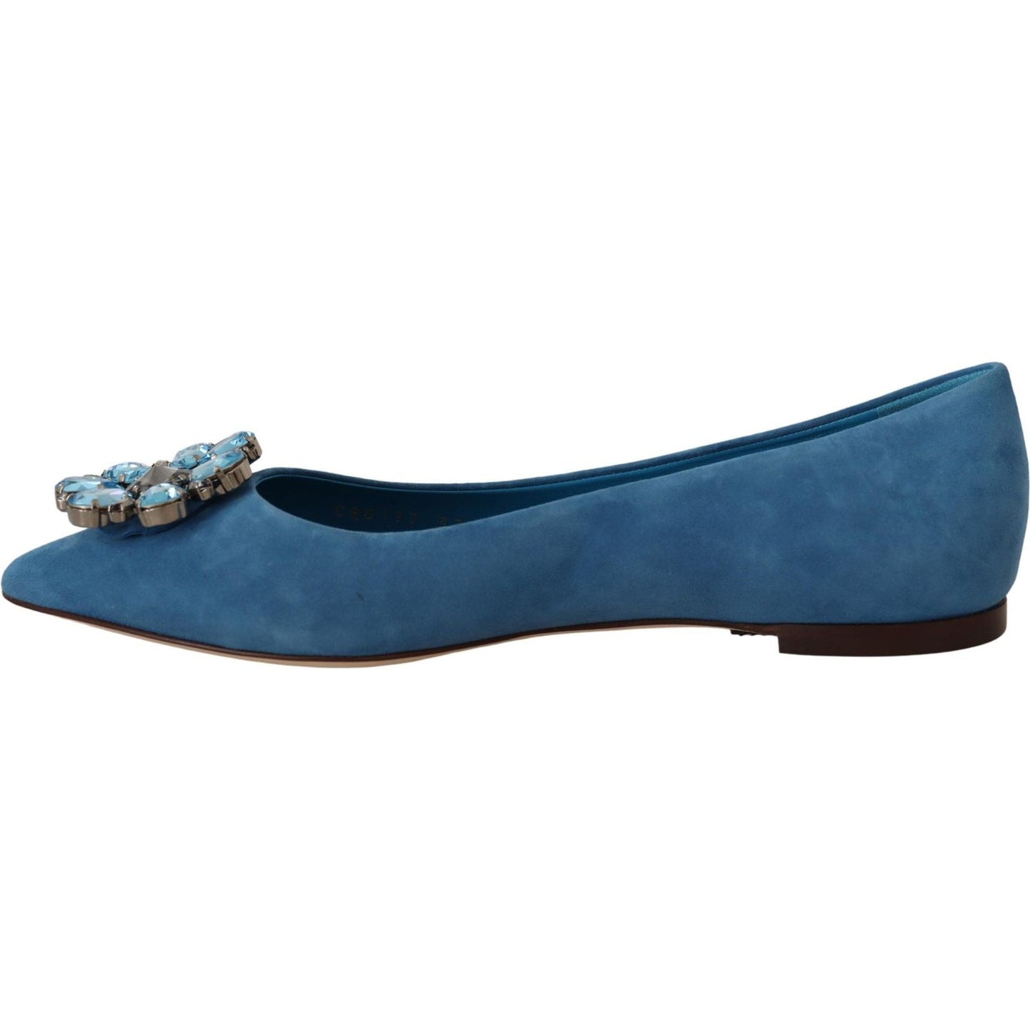 Dolce & Gabbana Elegant Crystal-Embellished Suede Flats Dolce & Gabbana Dark Slate Gray