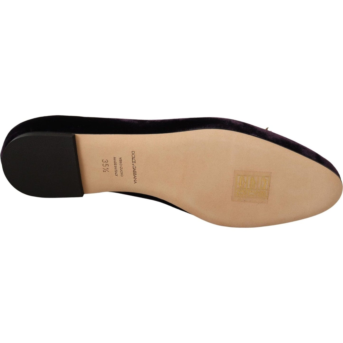Dolce & Gabbana Chic Purple Velvet Loafers with Heart Detail Dolce & Gabbana Rosy Brown