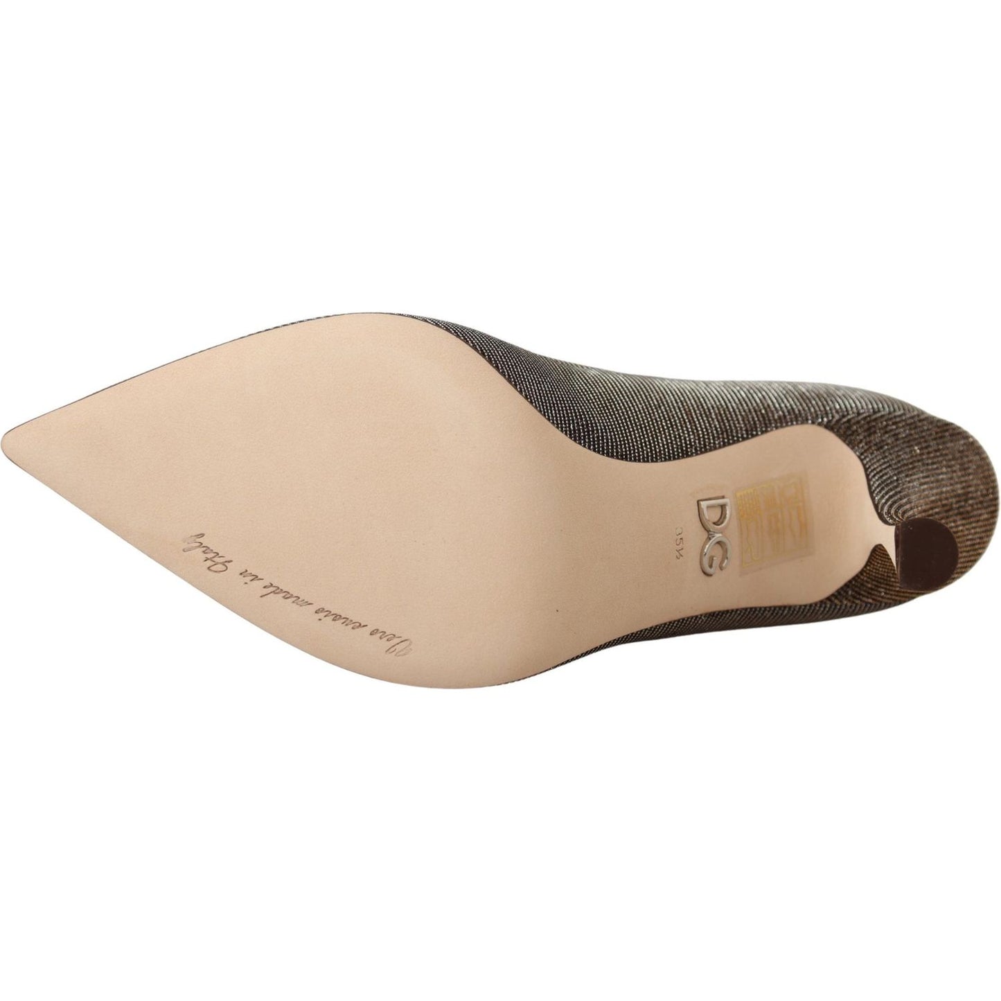 Dolce & Gabbana Elegant Silver Heels Pumps Classic Dolce & Gabbana Tan