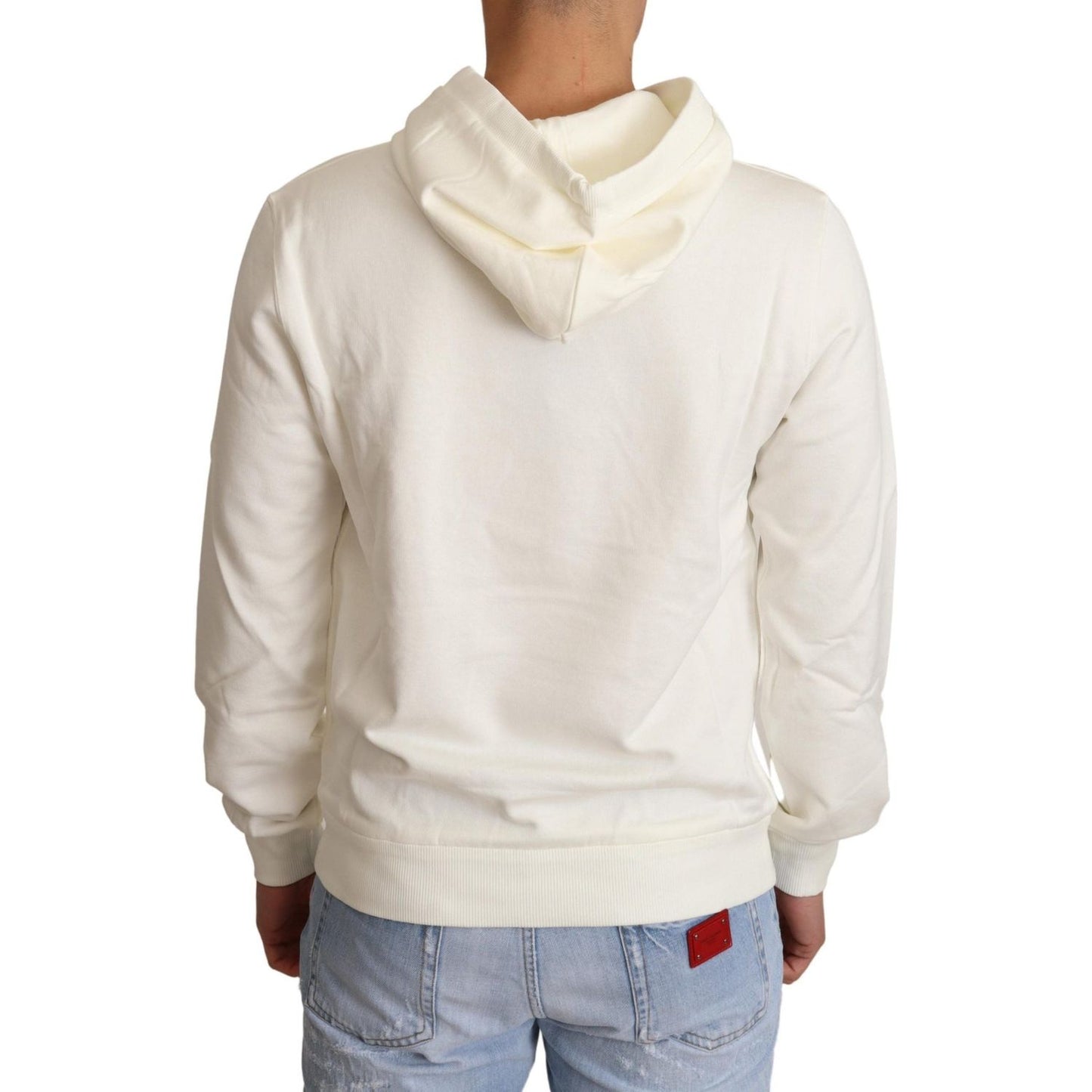 Dolce & Gabbana Regal King Motif Hooded Pullover Sweater Dolce & Gabbana Light Gray