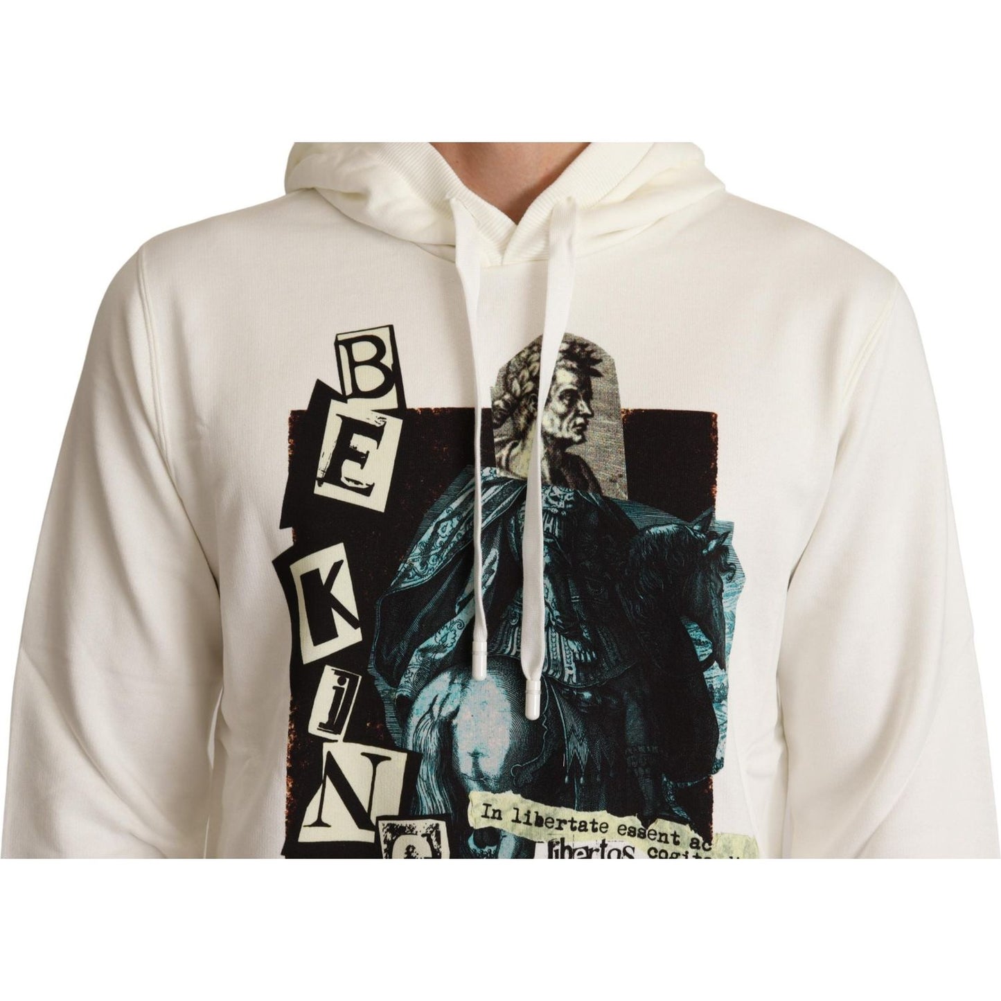 Dolce & Gabbana Regal King Motif Hooded Pullover Sweater Dolce & Gabbana Light Gray