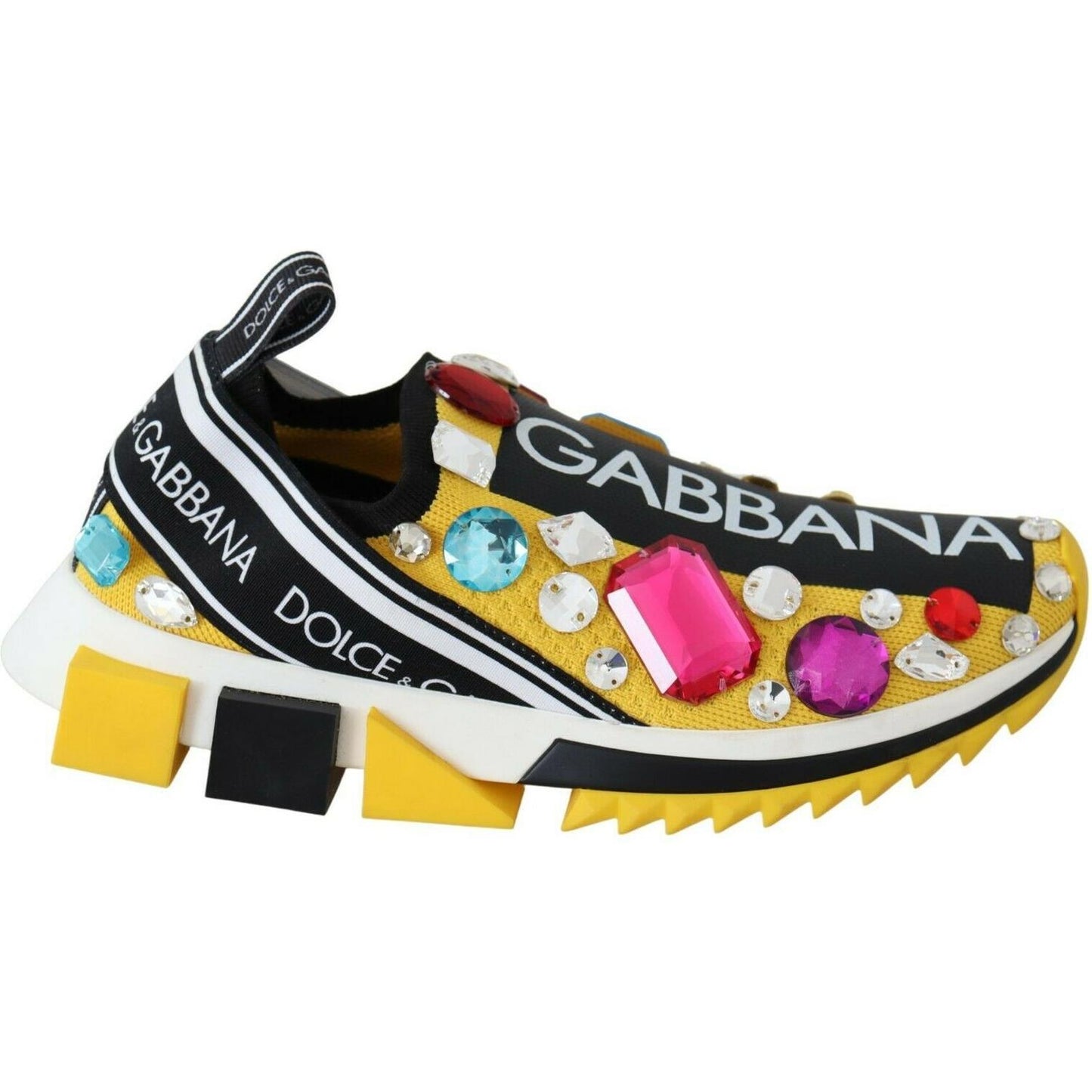 Dolce & Gabbana Embellished Yellow Sorrento Sneakers Dolce & Gabbana Light Gray