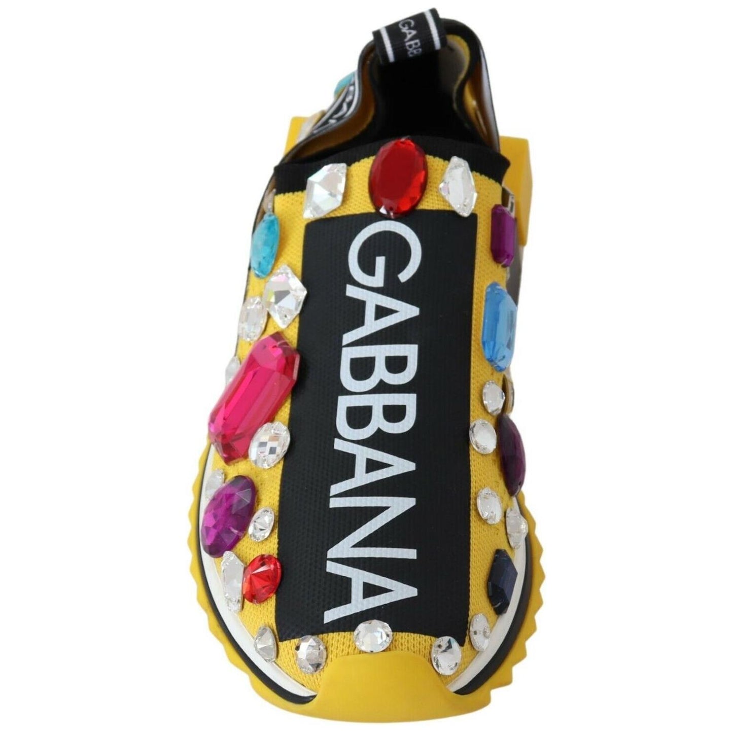Dolce & Gabbana Embellished Yellow Sorrento Sneakers Dolce & Gabbana Tan