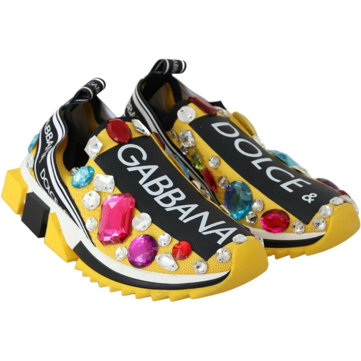 Dolce & Gabbana Embellished Yellow Sorrento Sneakers Dolce & Gabbana Dark Slate Gray