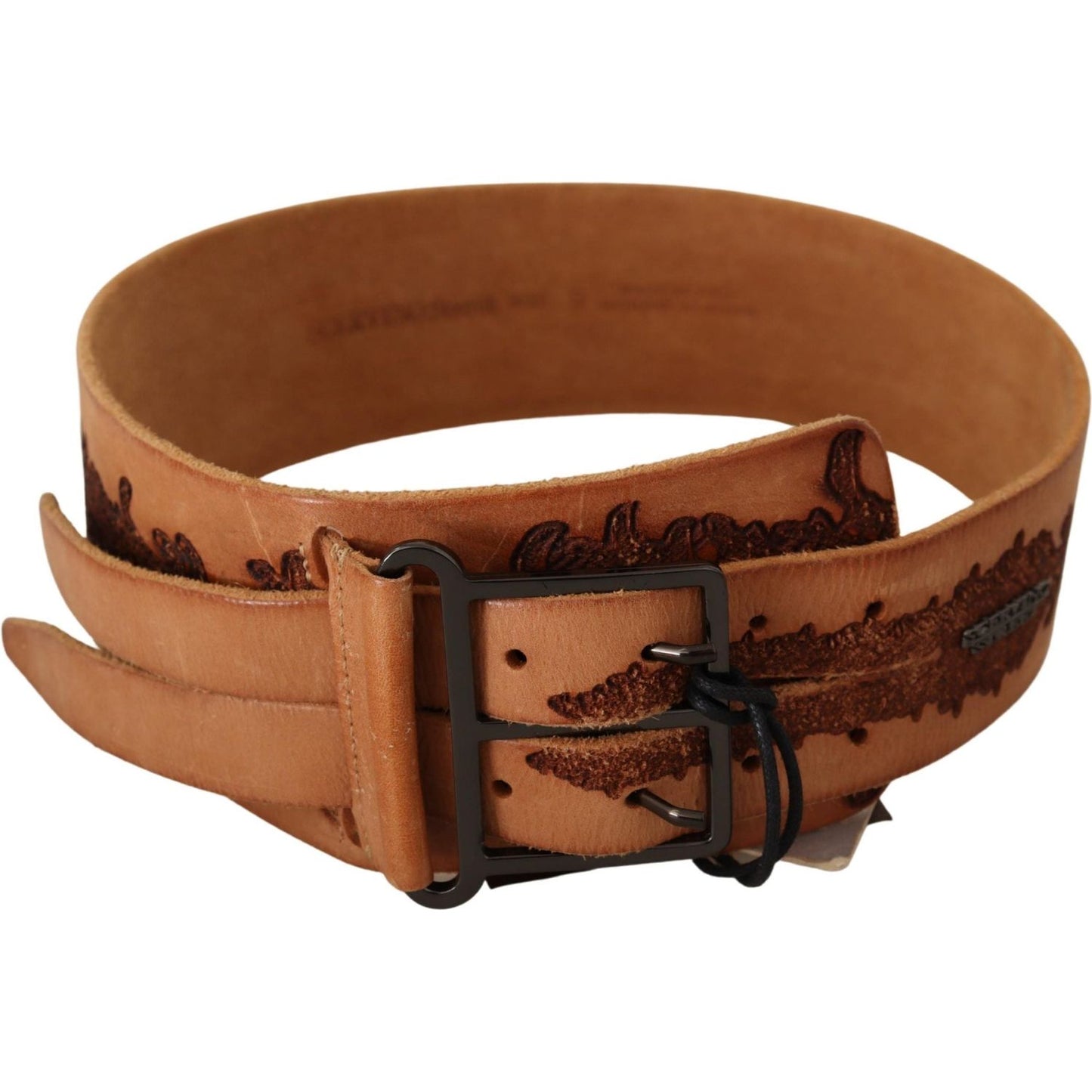 Scervino Street Classy Double Buckle Genuine Leather Belt WOMAN BELTS Scervino Street Sienna