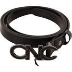 Costume National Black Leather Letter Logo Buckle Belt WOMAN BELTS