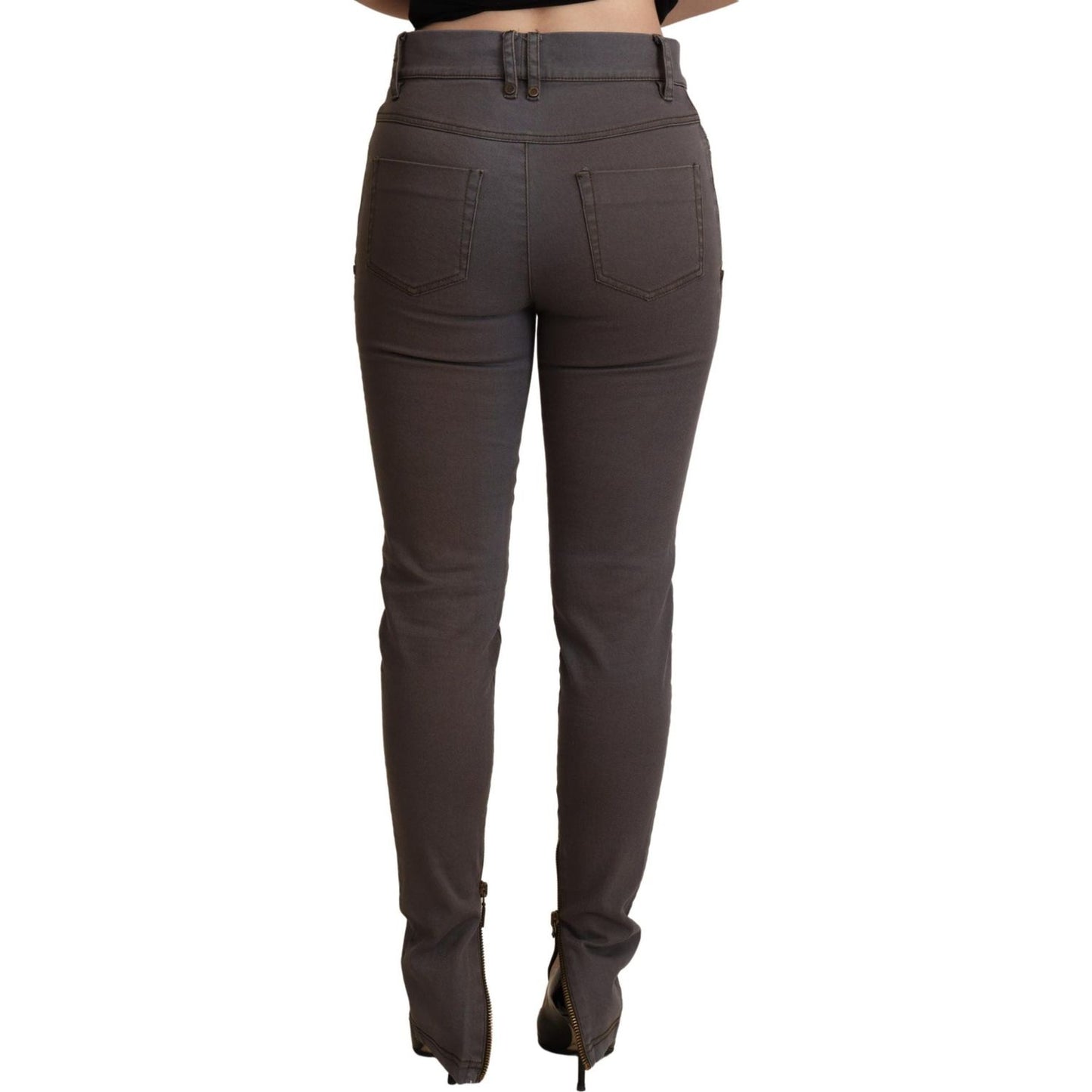 PLEIN SUD Chic Brown Slim-Fit Skinny Jeans PLEIN SUD Dark Slate Gray