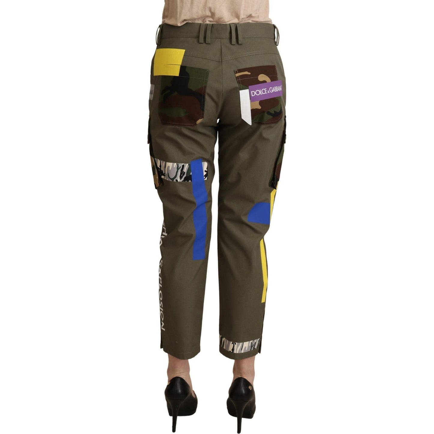 Dolce & Gabbana Chic Multicolor Patched Cargo Pants Jeans & Pants Dolce & Gabbana Dark Slate Gray