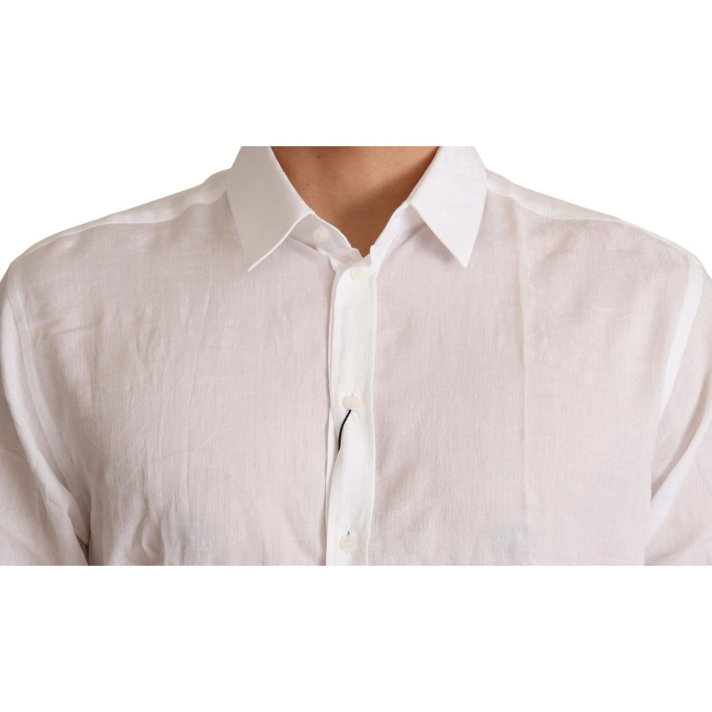 Dolce & Gabbana Elegant Floral Martini Slim Fit Dress Shirt Dolce & Gabbana Light Gray
