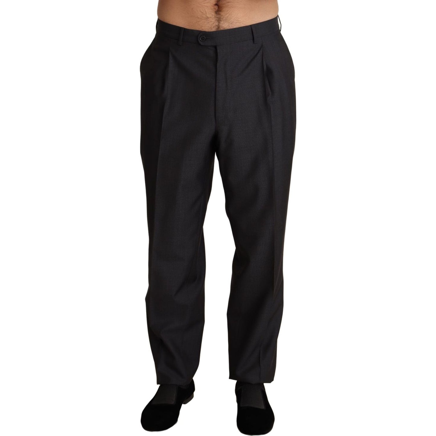 Dolce & Gabbana Elegant Gray Skinny Dress Trousers MAN TROUSERS Dolce & Gabbana Black