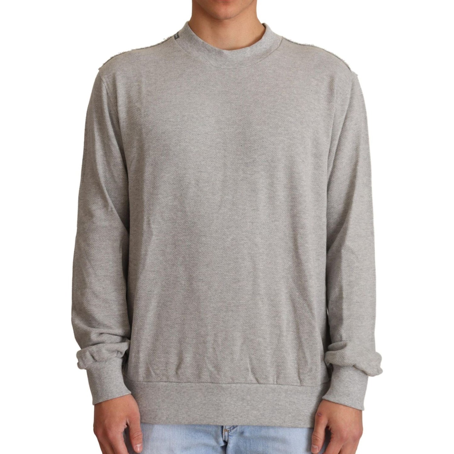Dolce & Gabbana Sophisticated Gray Crewneck Sweater MAN SWEATERS Dolce & Gabbana Dark Gray