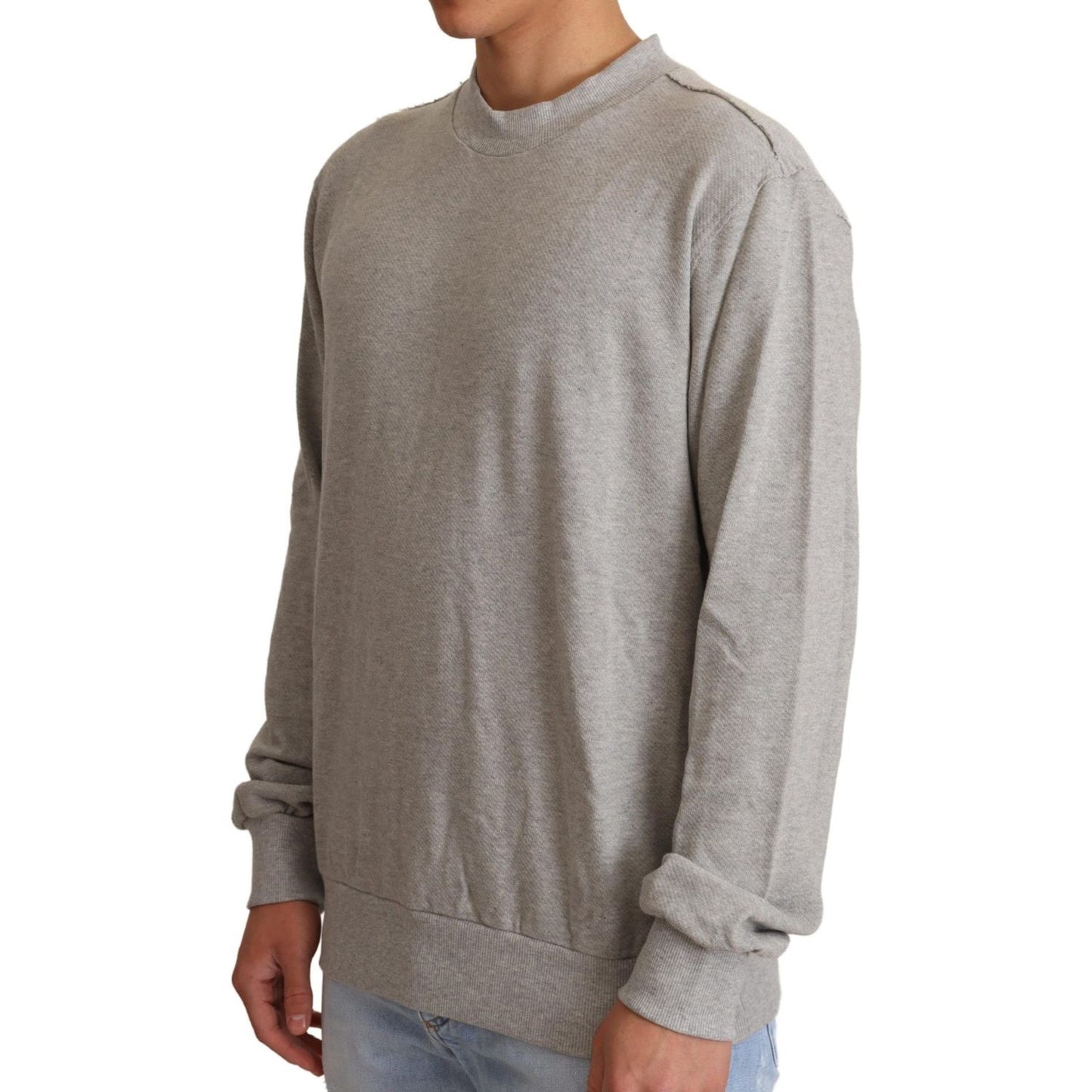 Dolce & Gabbana Sophisticated Gray Crewneck Sweater MAN SWEATERS Dolce & Gabbana Slate Gray