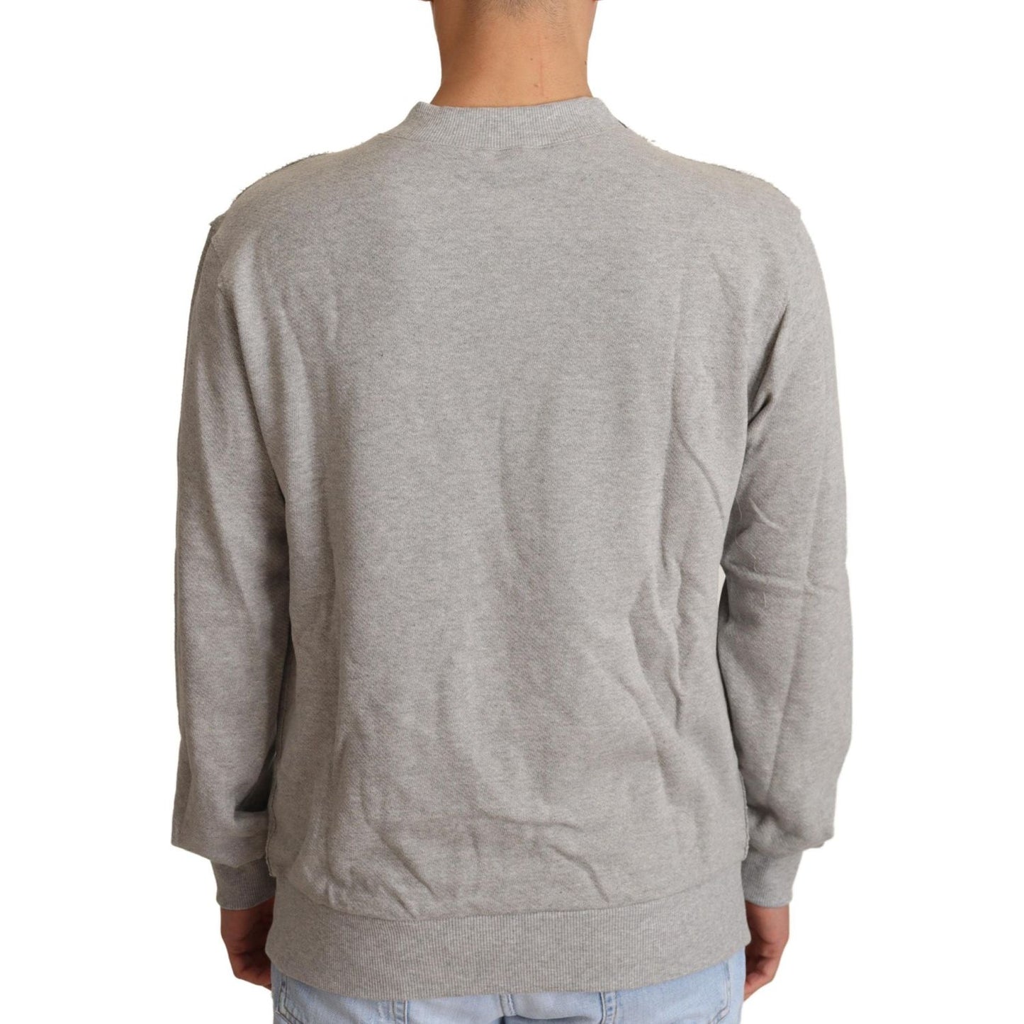 Dolce & Gabbana Sophisticated Gray Crewneck Sweater MAN SWEATERS Dolce & Gabbana Dark Gray