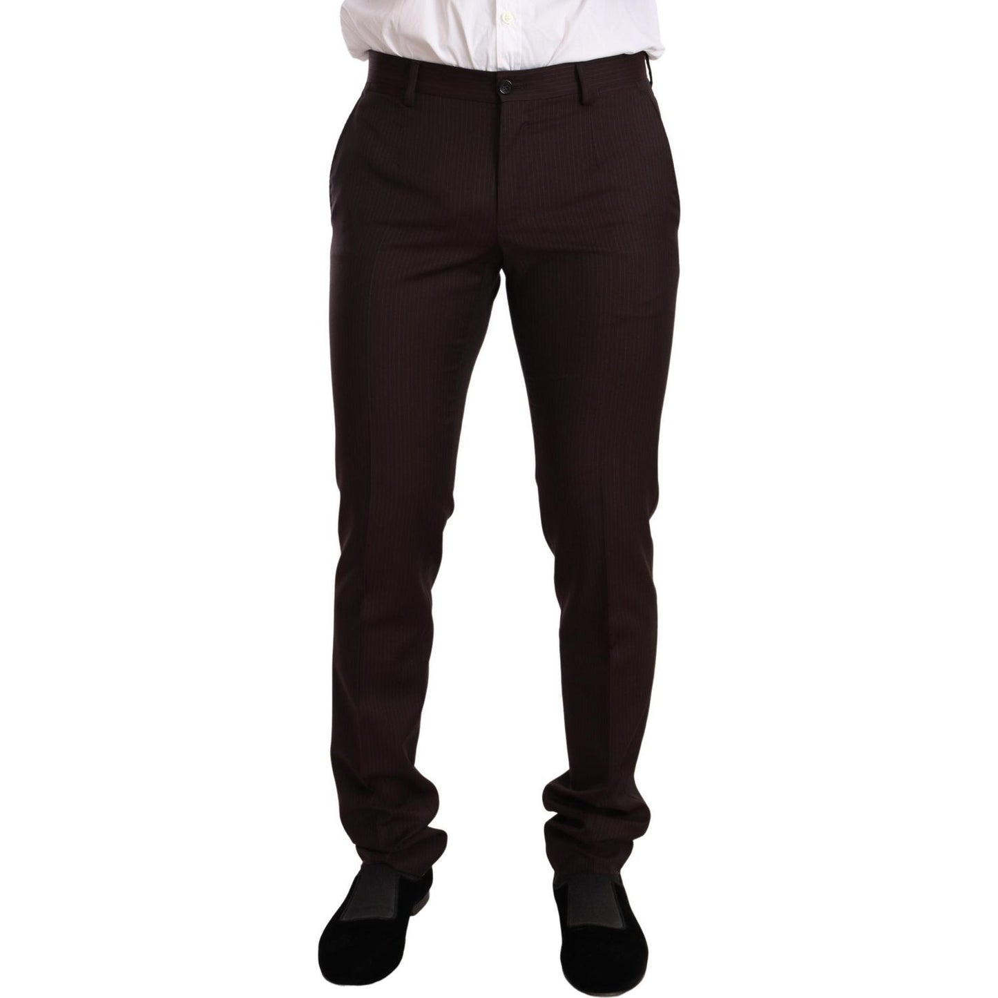 Dolce & Gabbana Elegant Bordeaux Striped Martini Suit Suit Dolce & Gabbana Black
